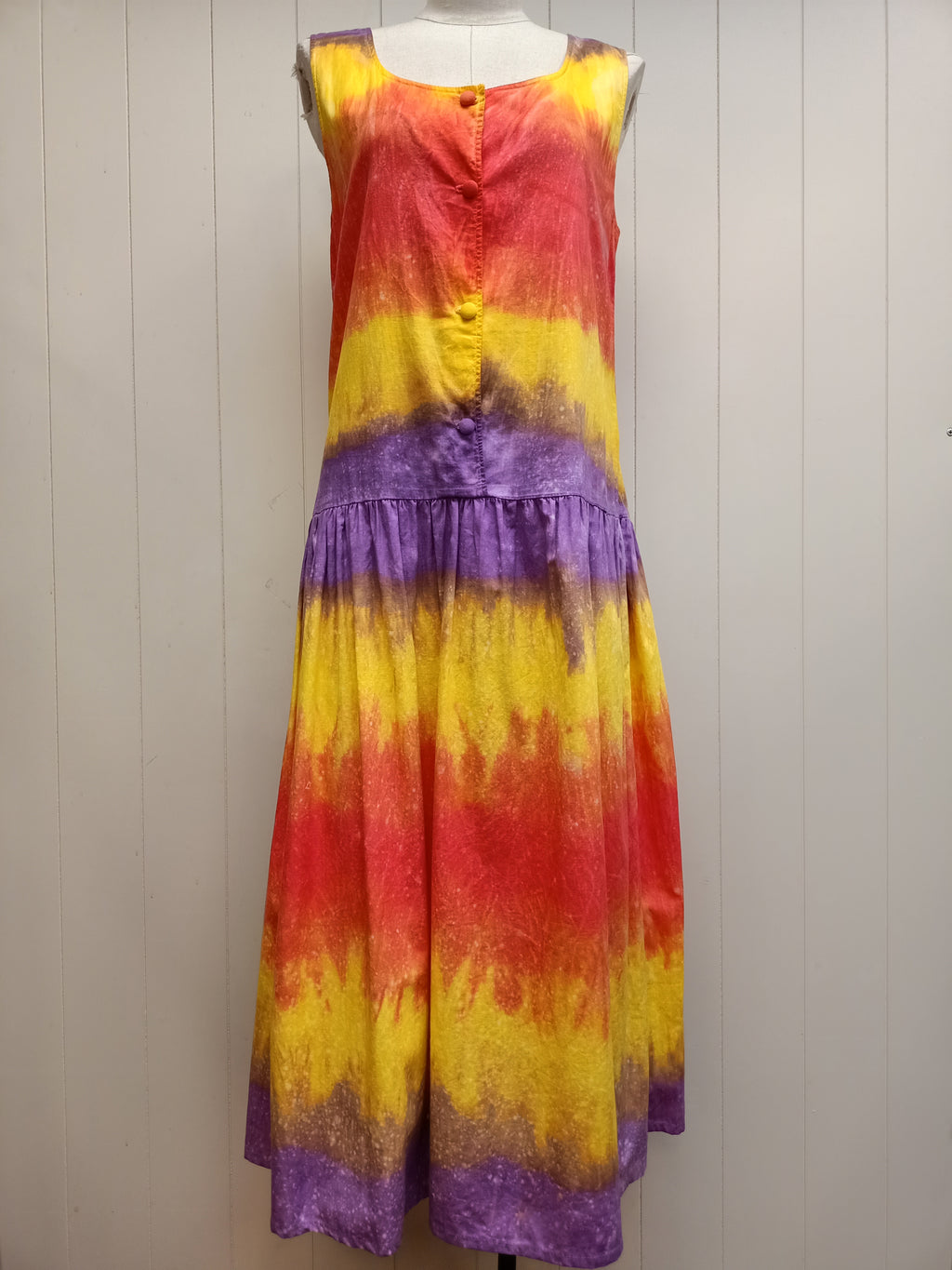 Vintage Tie Dye Drop Waist Dress