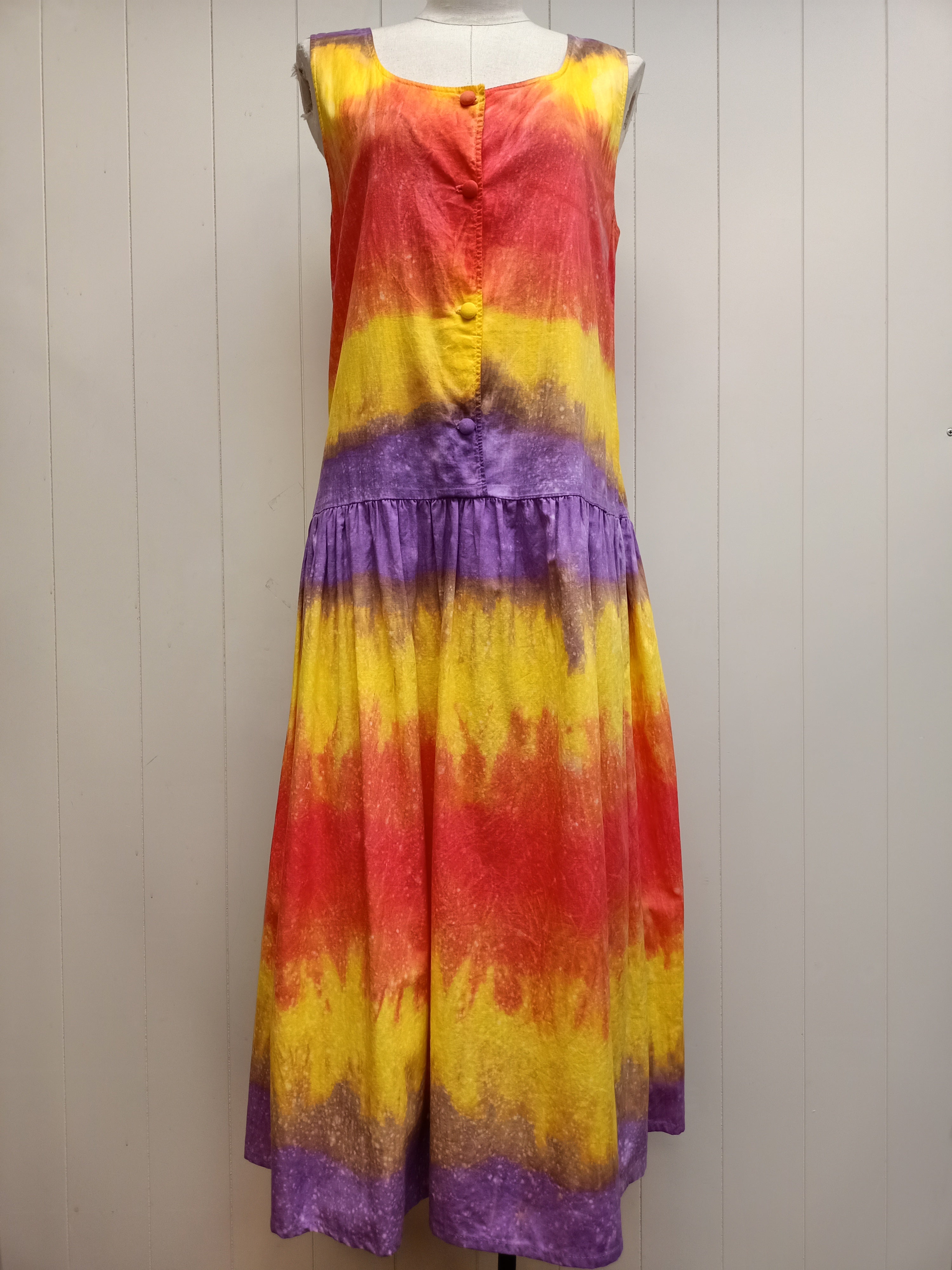 Vintage Tie Dye Drop Waist Dress