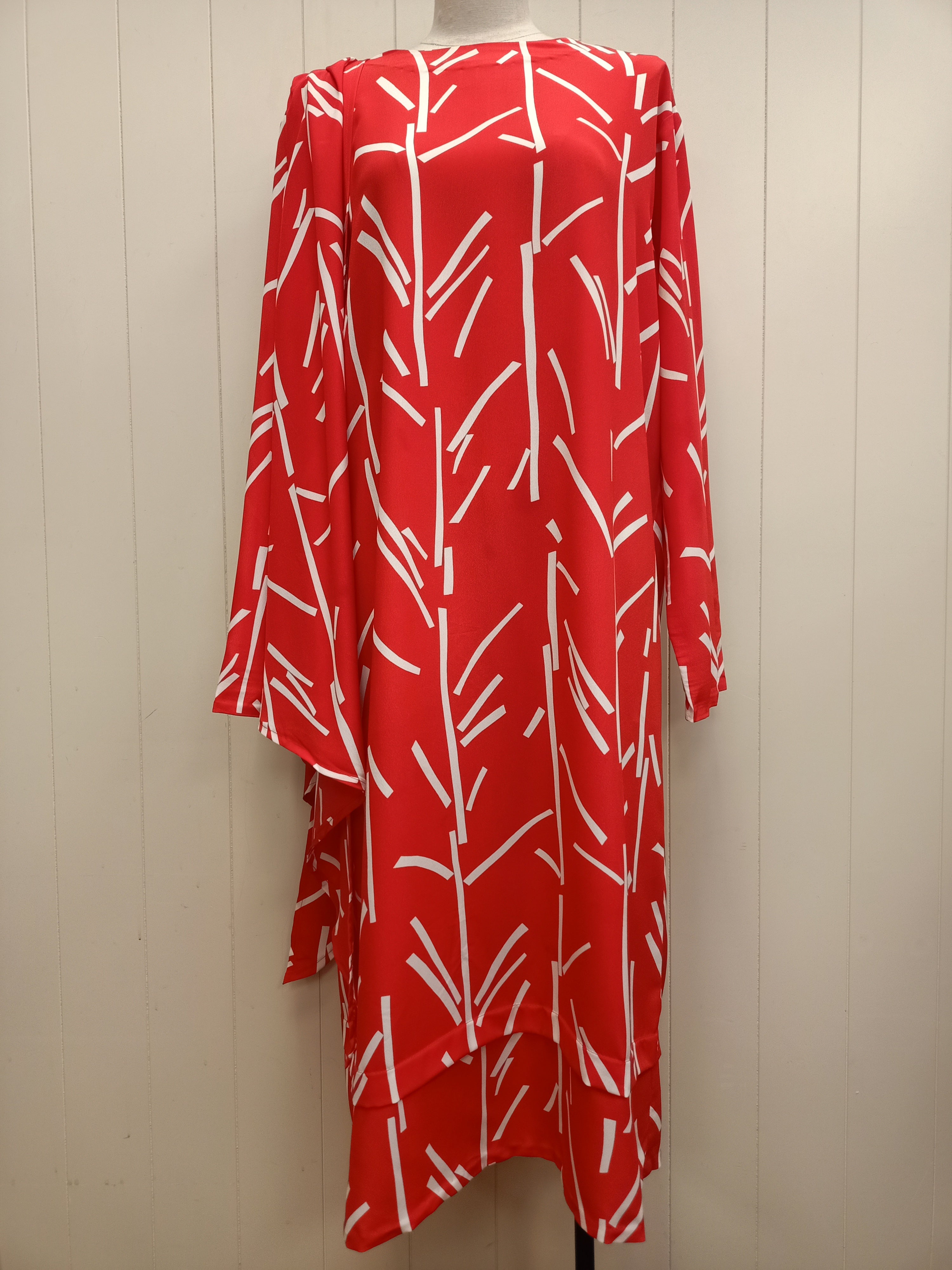Vintage Red Abstract Dress
