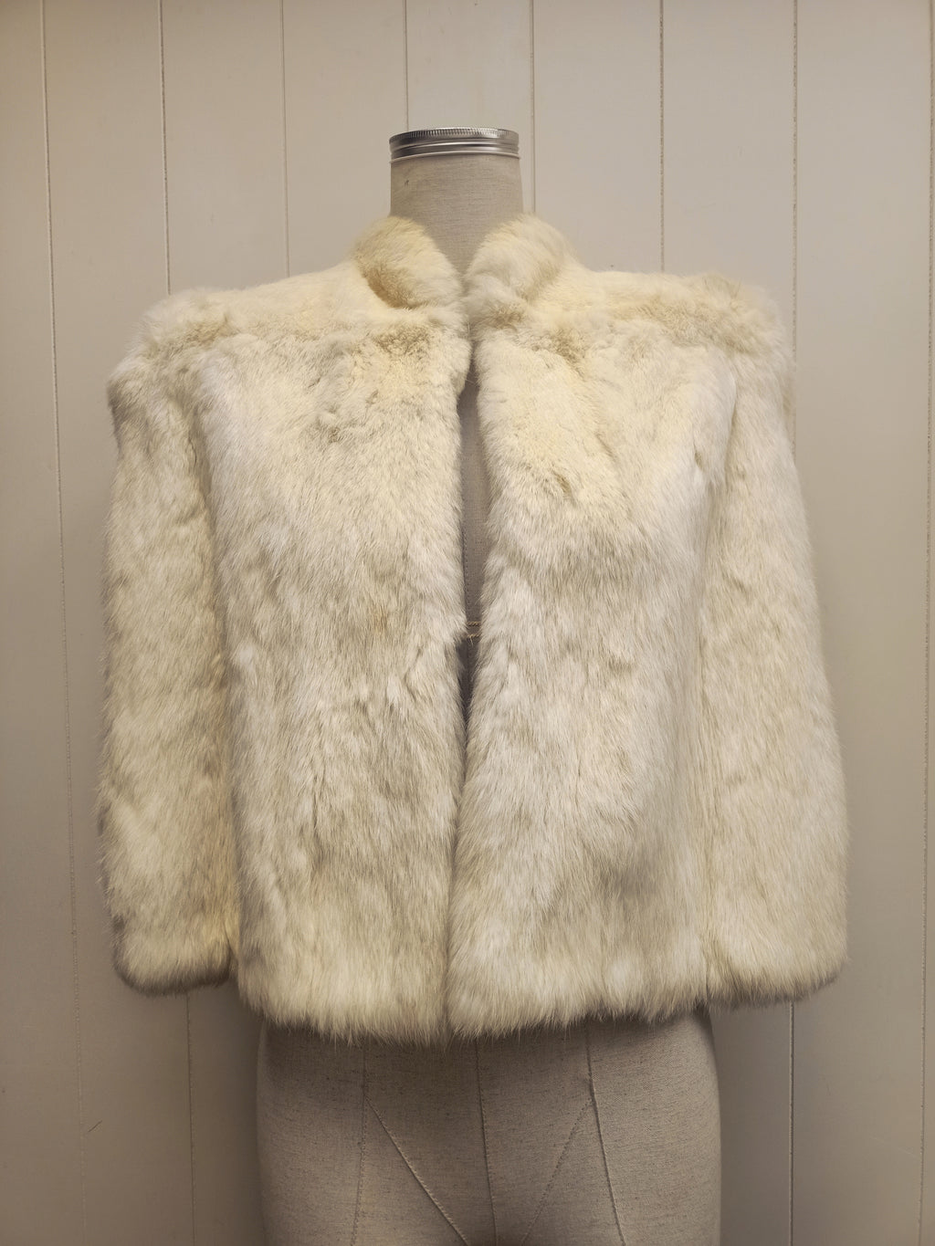 Vintage Cream Fur Cape