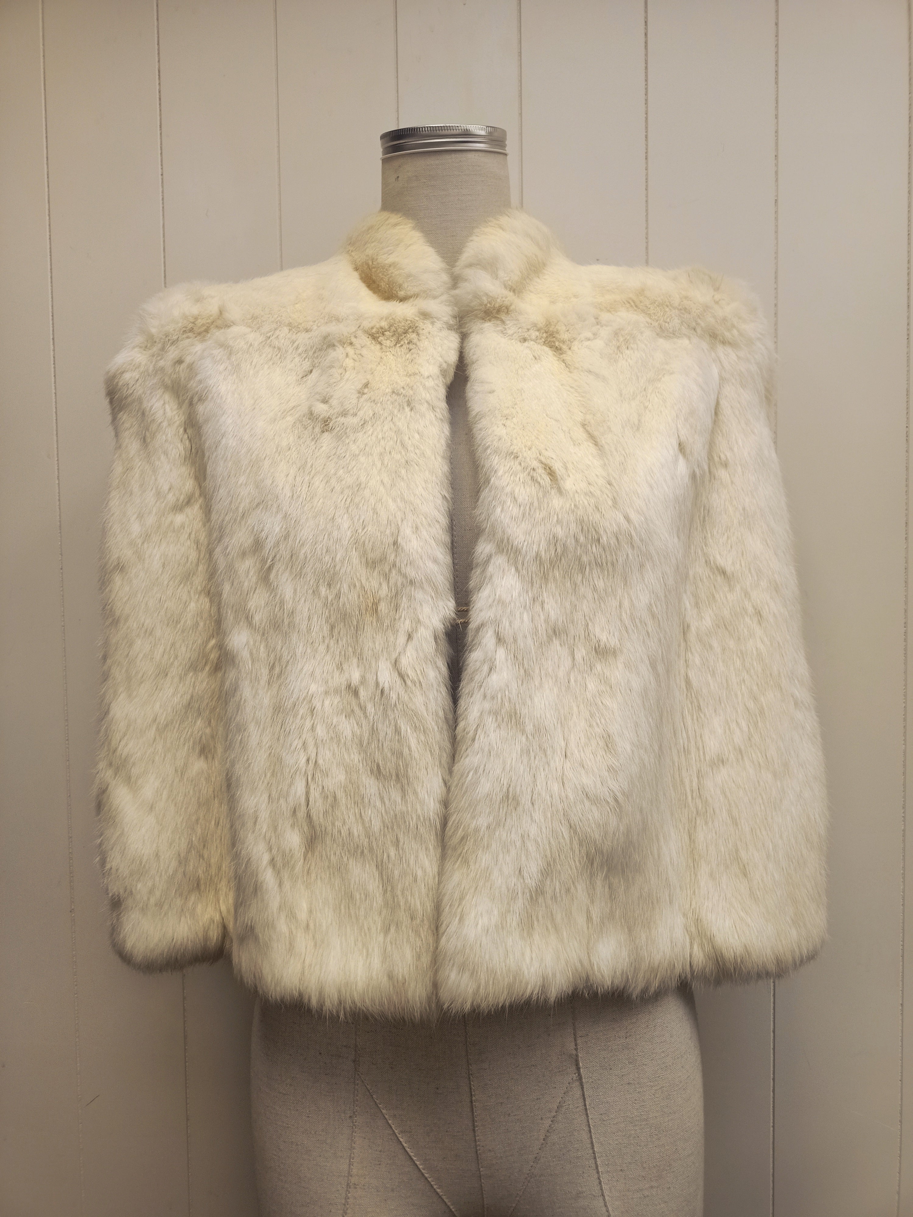 Vintage Cream Fur Cape