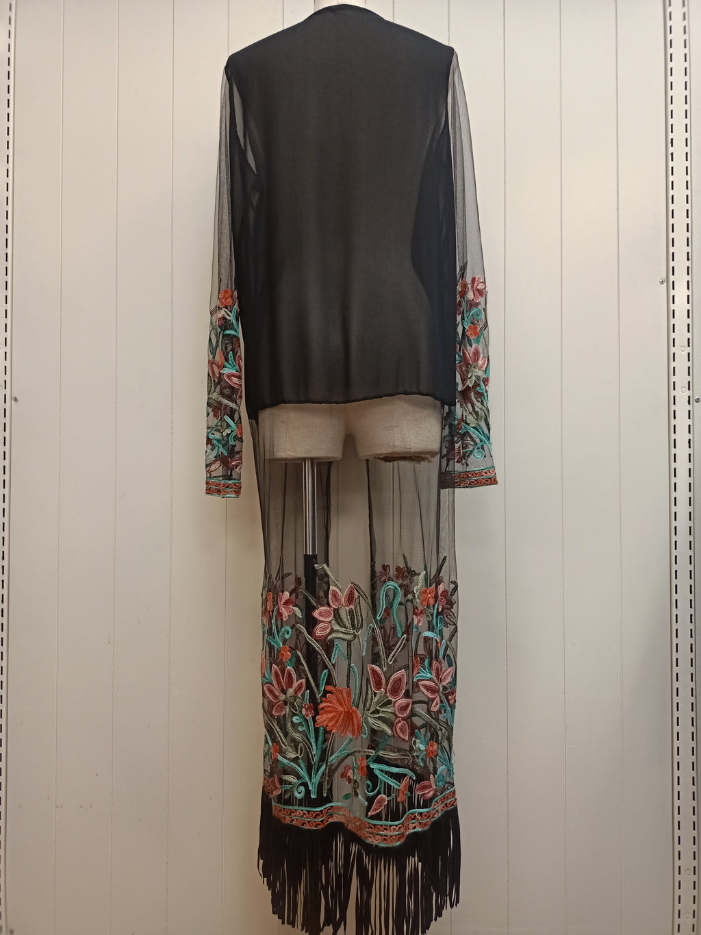 Embroidered Chiffon Duster