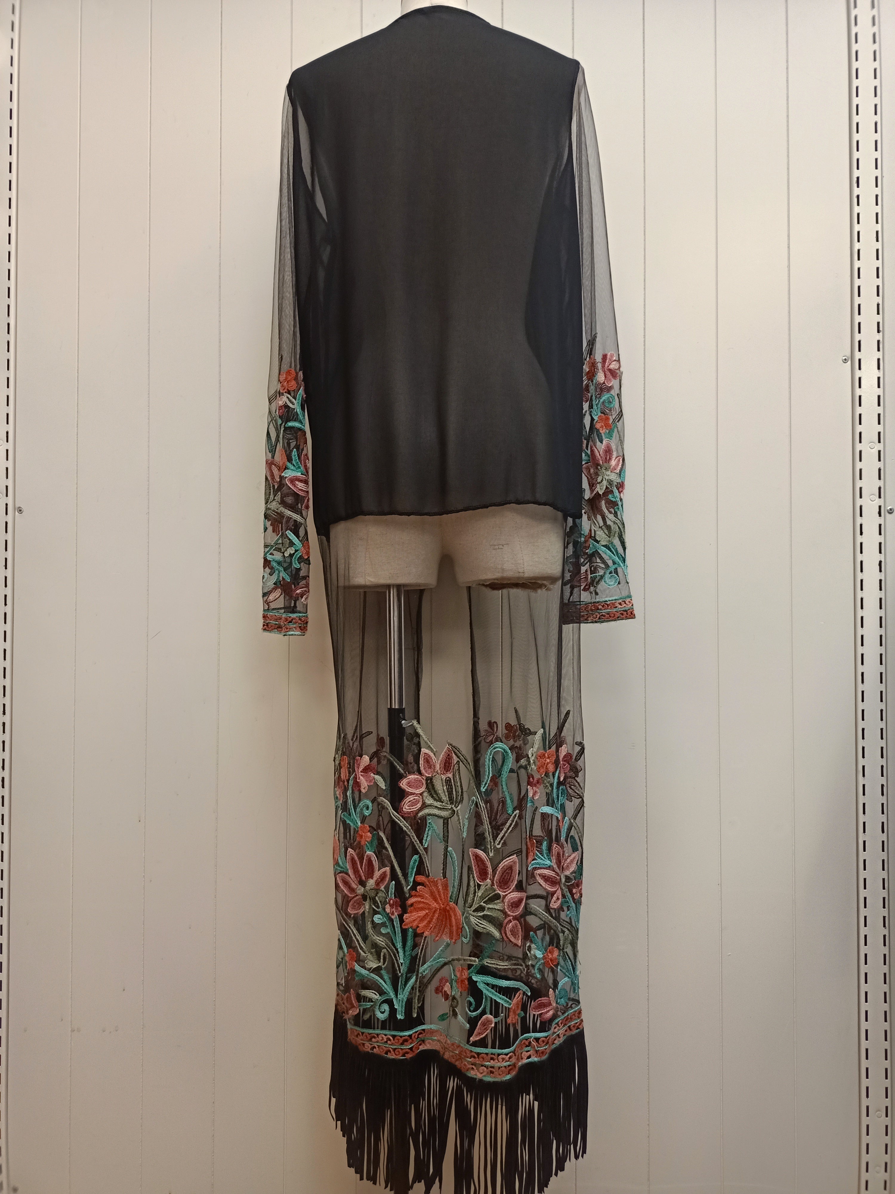 Embroidered Chiffon Duster
