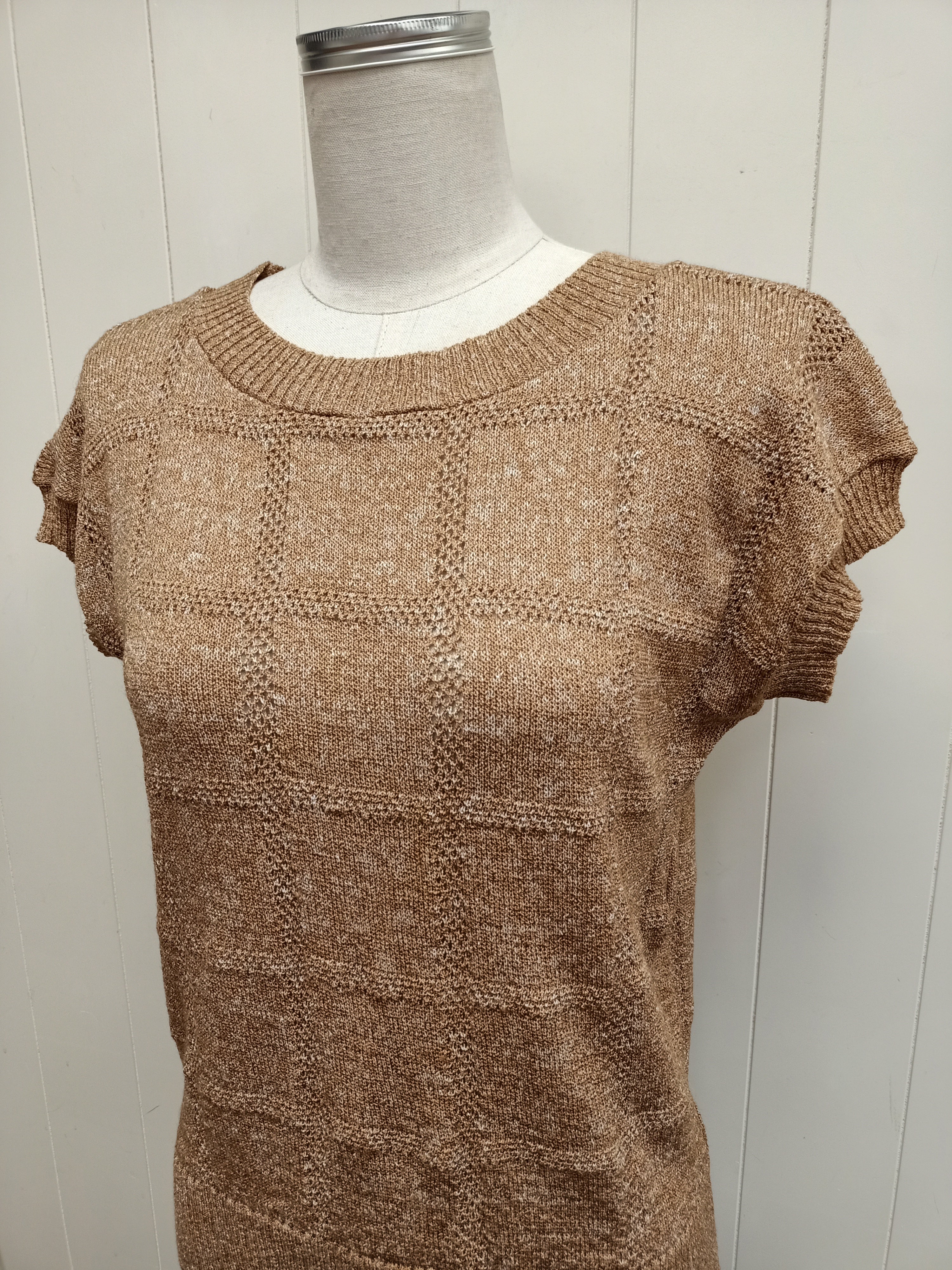 Vintage Grid Brown Knit Shirt