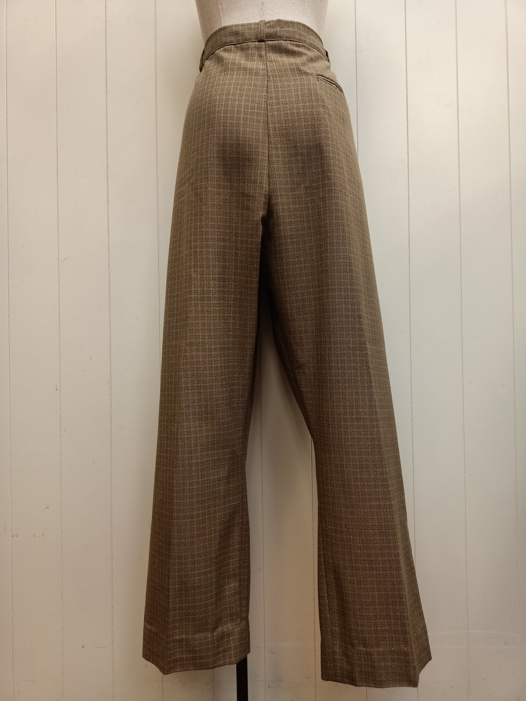 Vintage Mens Brown Fine Check Pants