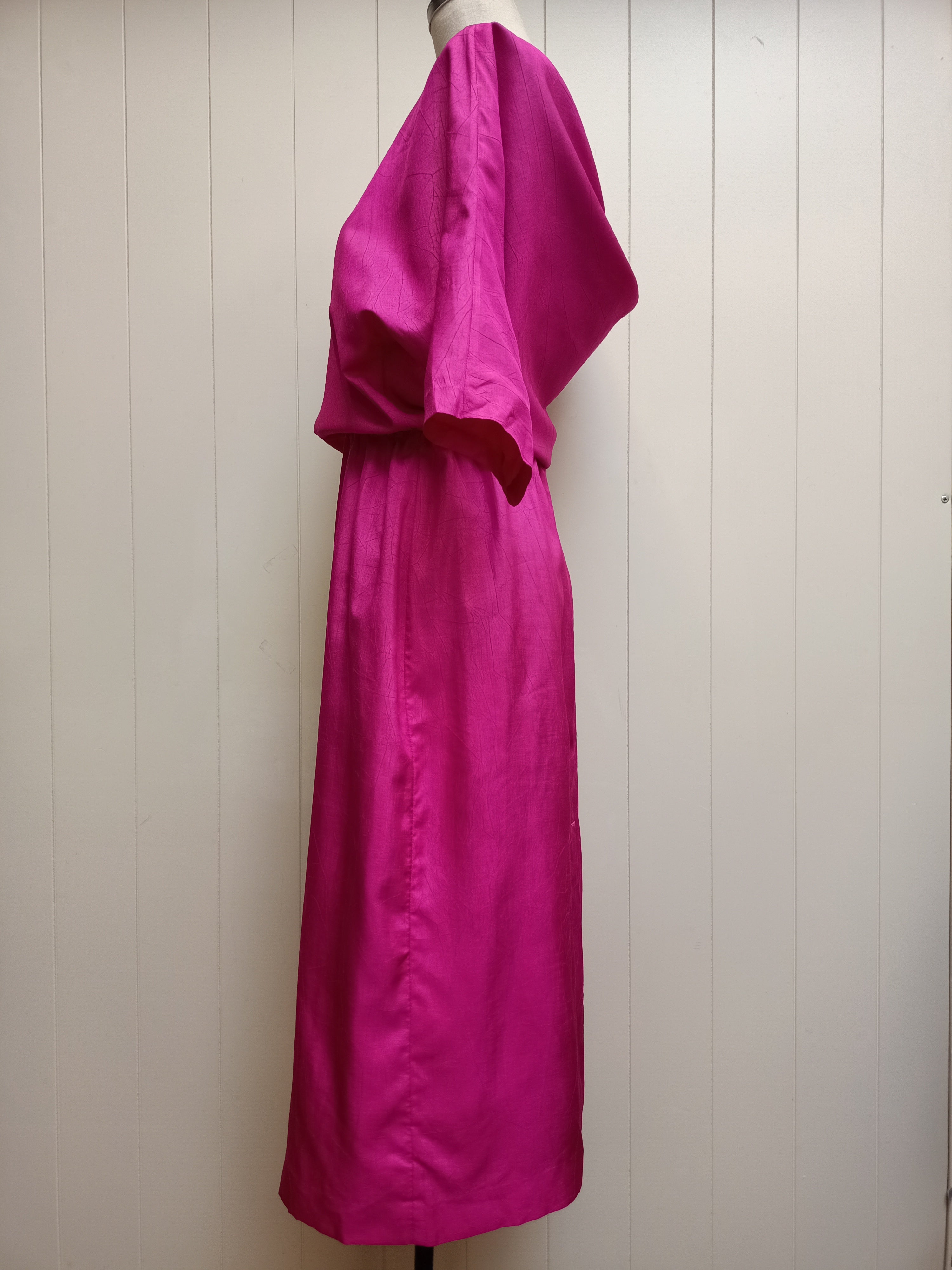 Vintage Magenta Cowl Back Dress