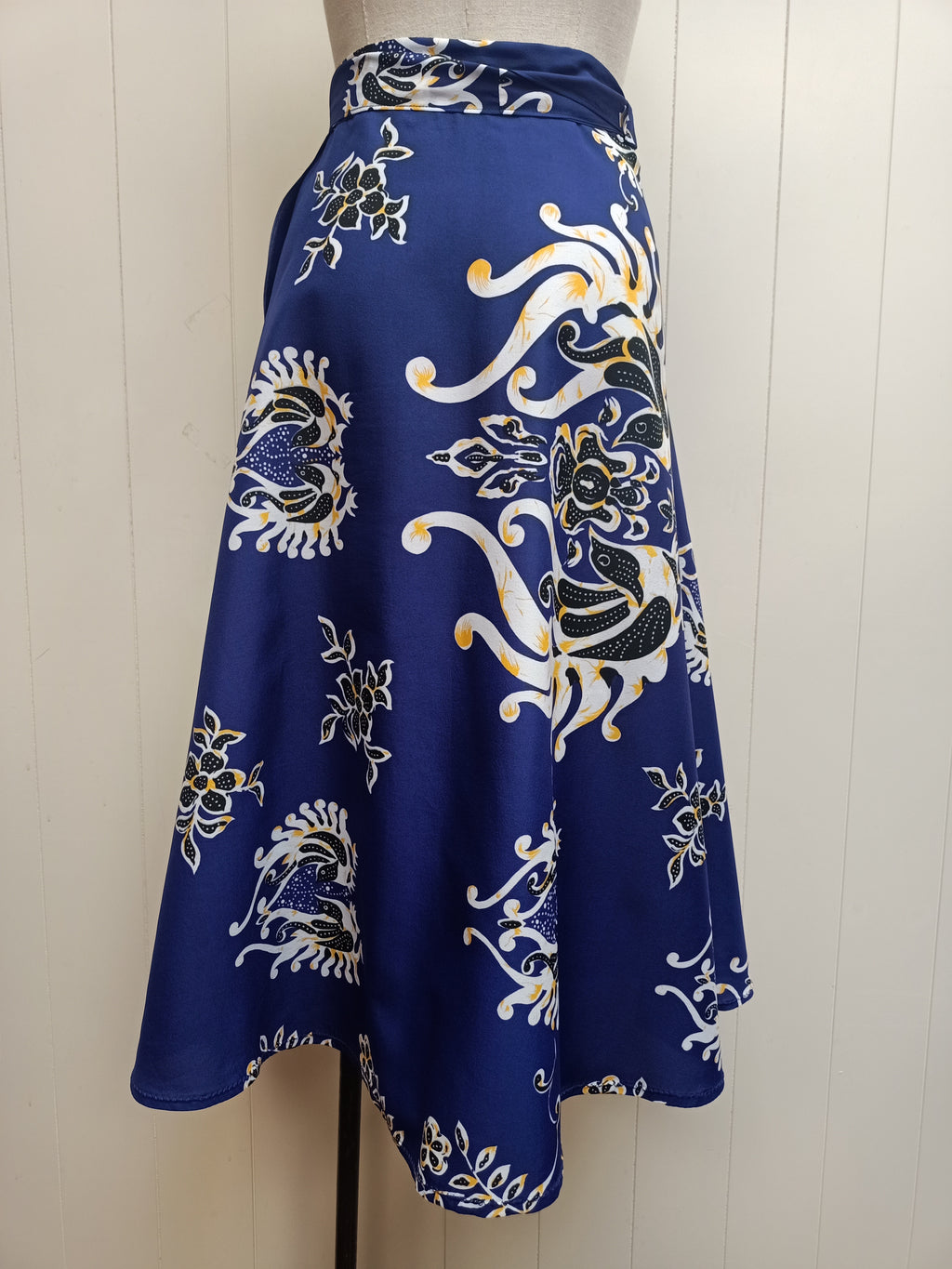 Vintage Bird & Floral Wrap Skirt
