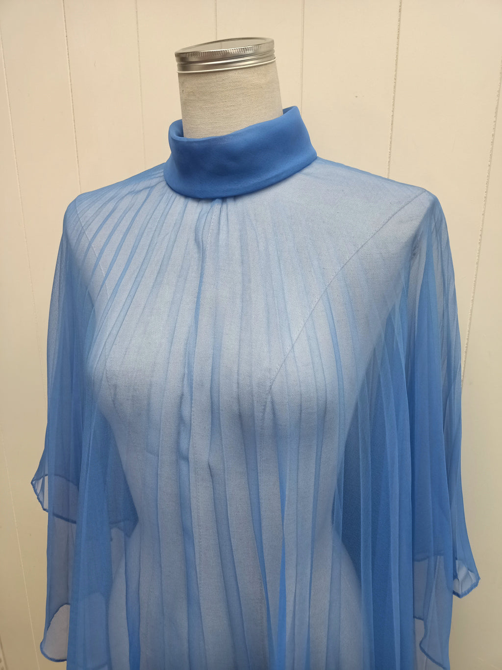 Vintage Pleated Chiffon Poncho