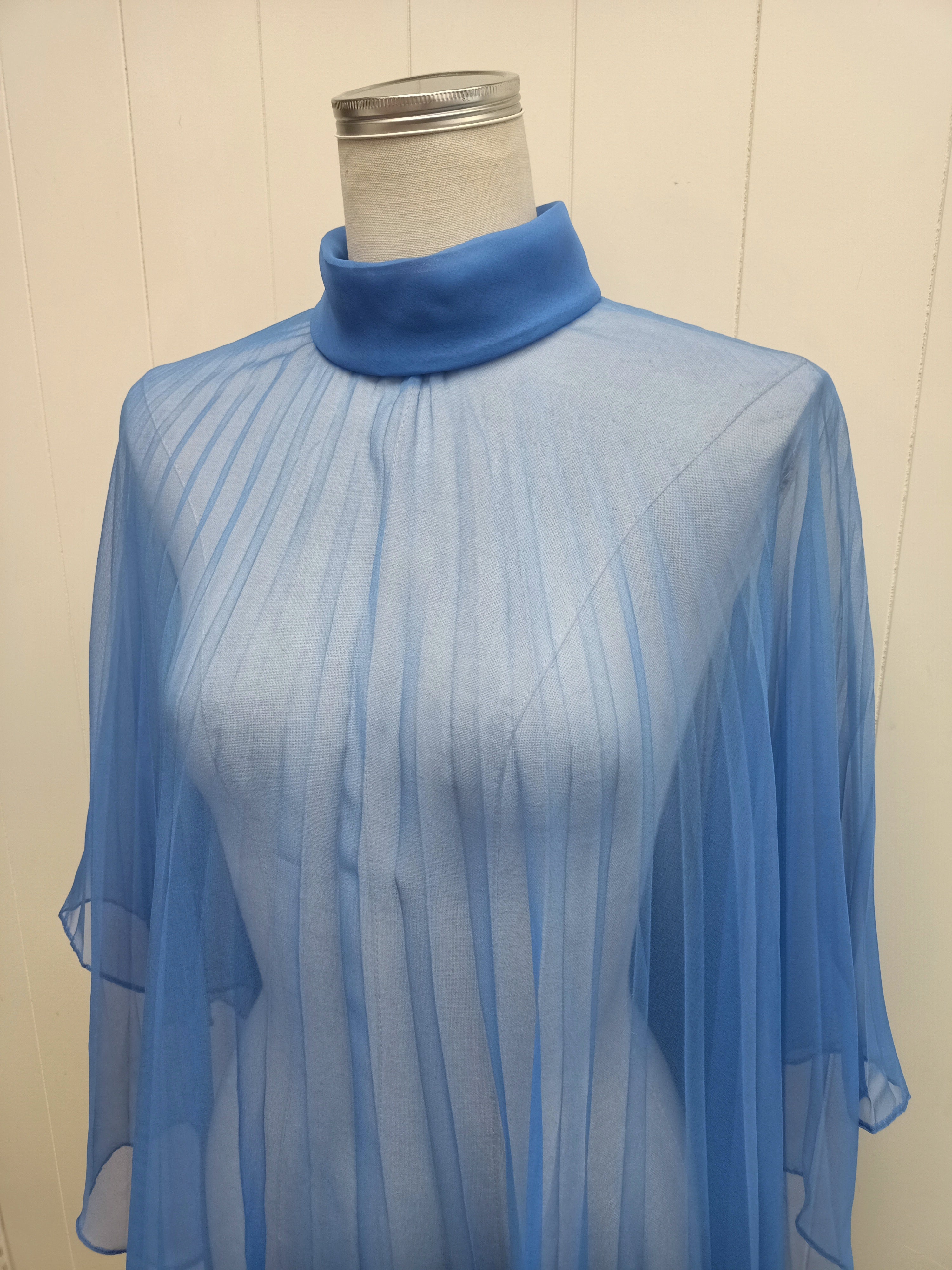 Vintage Pleated Chiffon Poncho