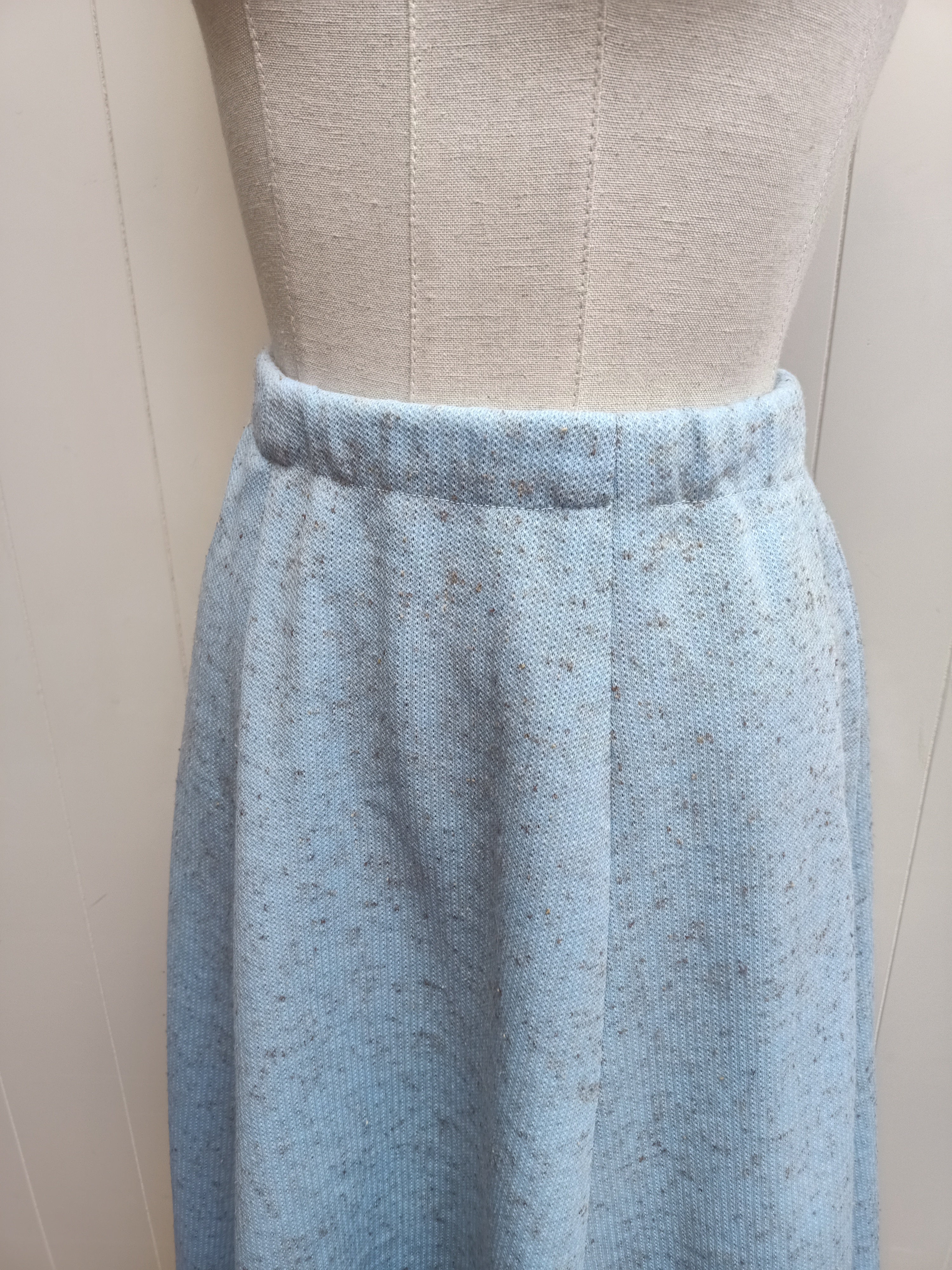 Vintage Pale Blue Marle Knit Skirt