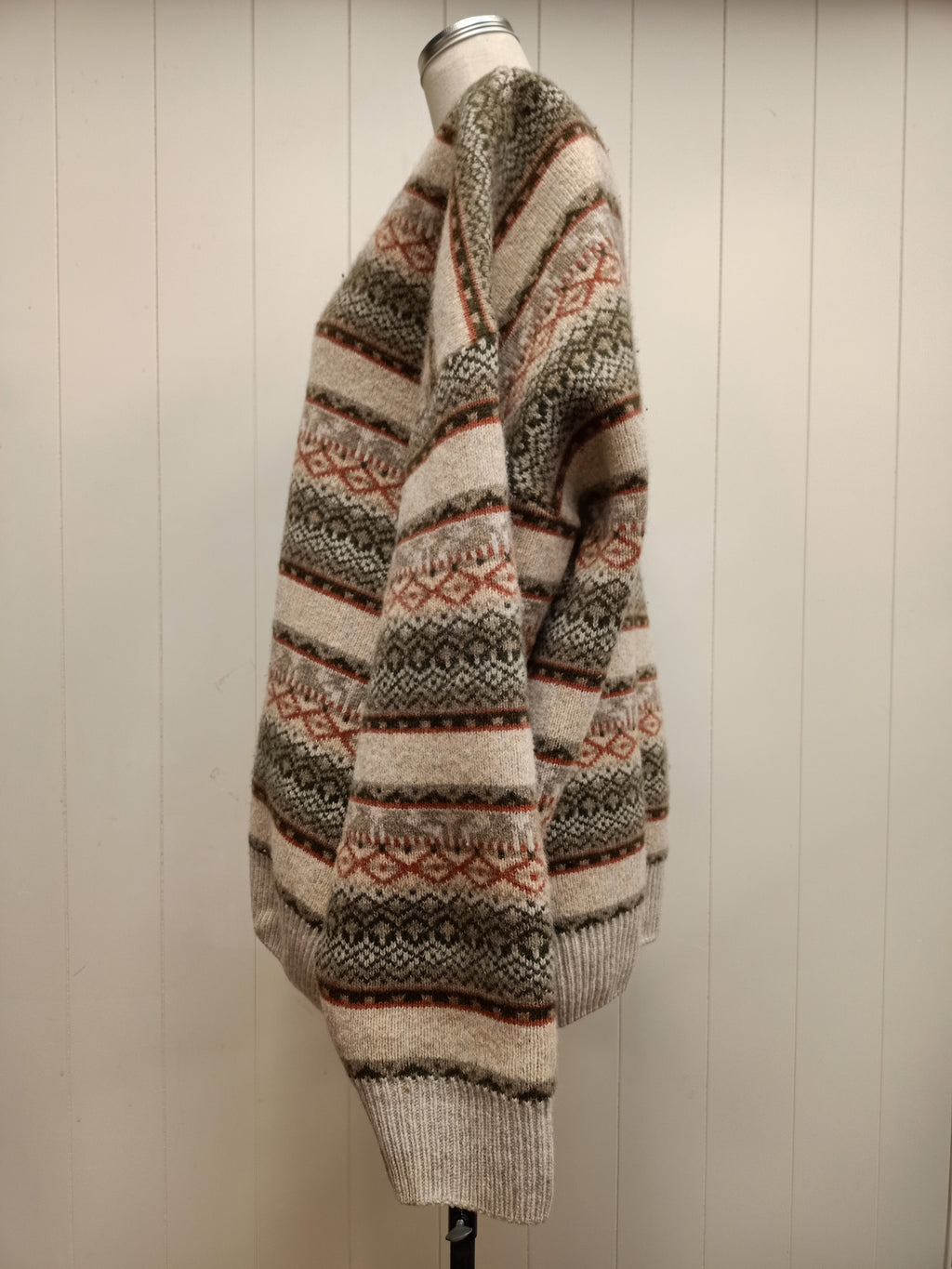 Vintage Mens Nordic Knit Pullover Sweater