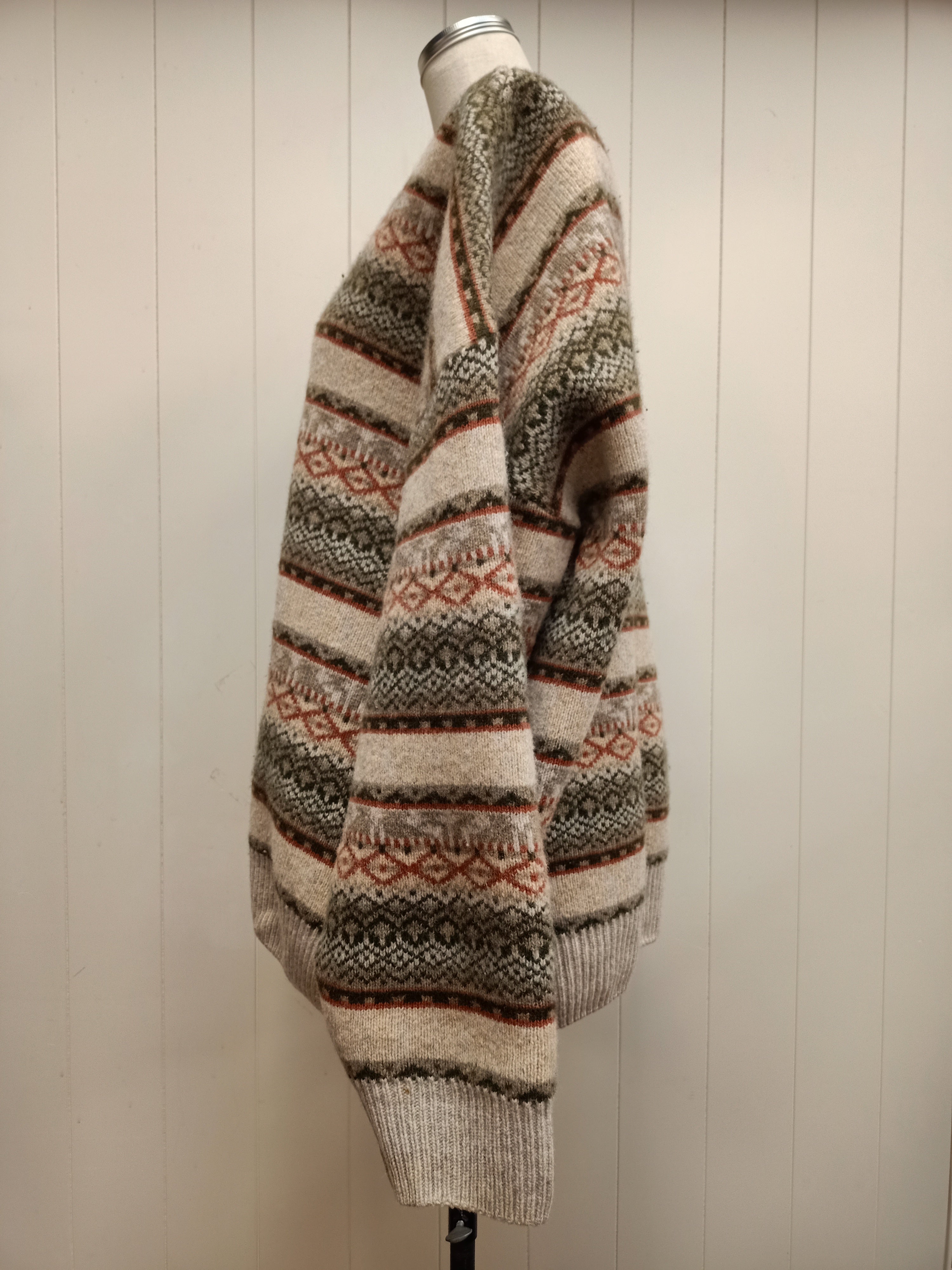 Vintage Mens Nordic Knit Pullover Sweater