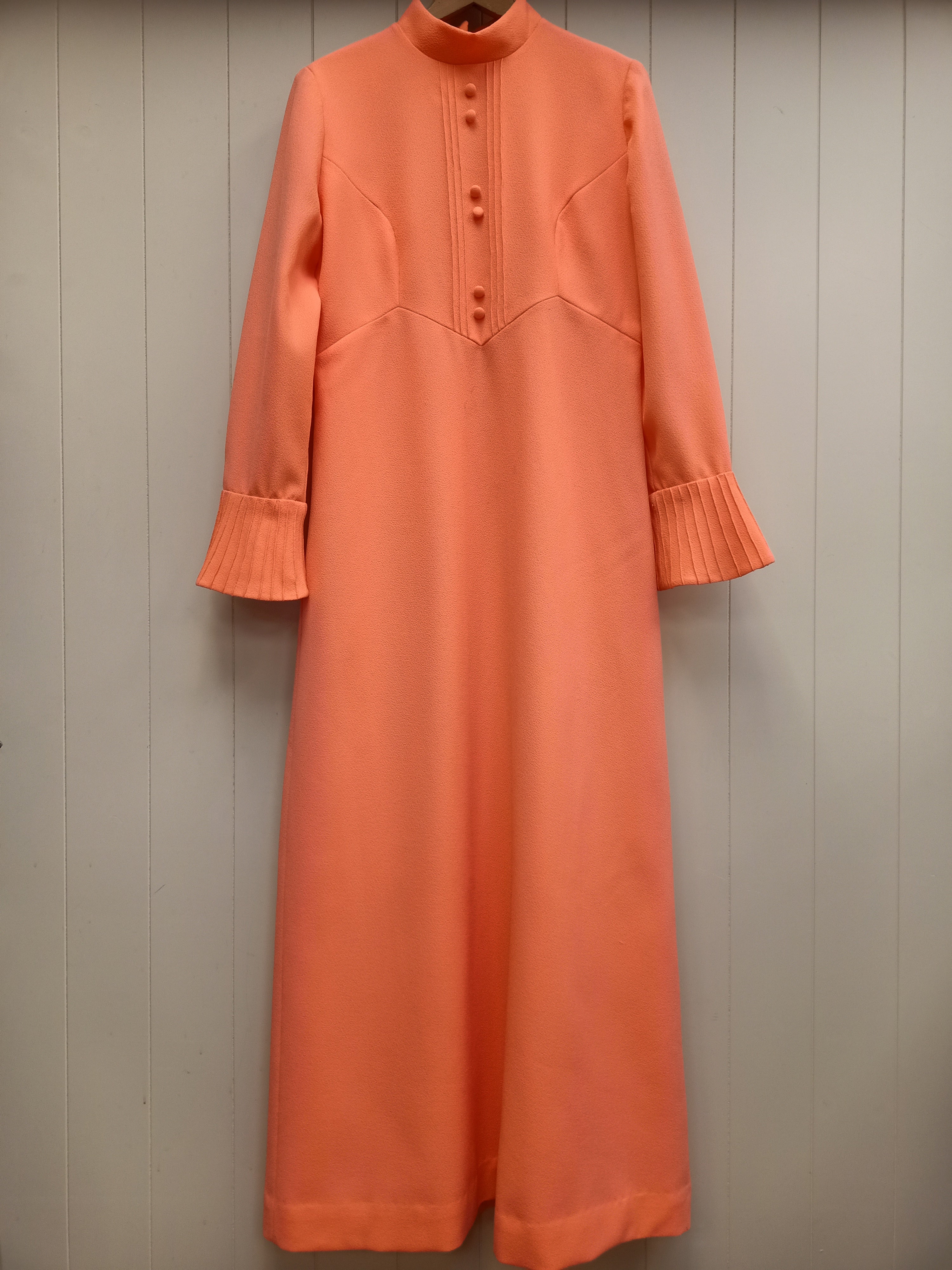 Vintage Neon Orange Maxi Dress