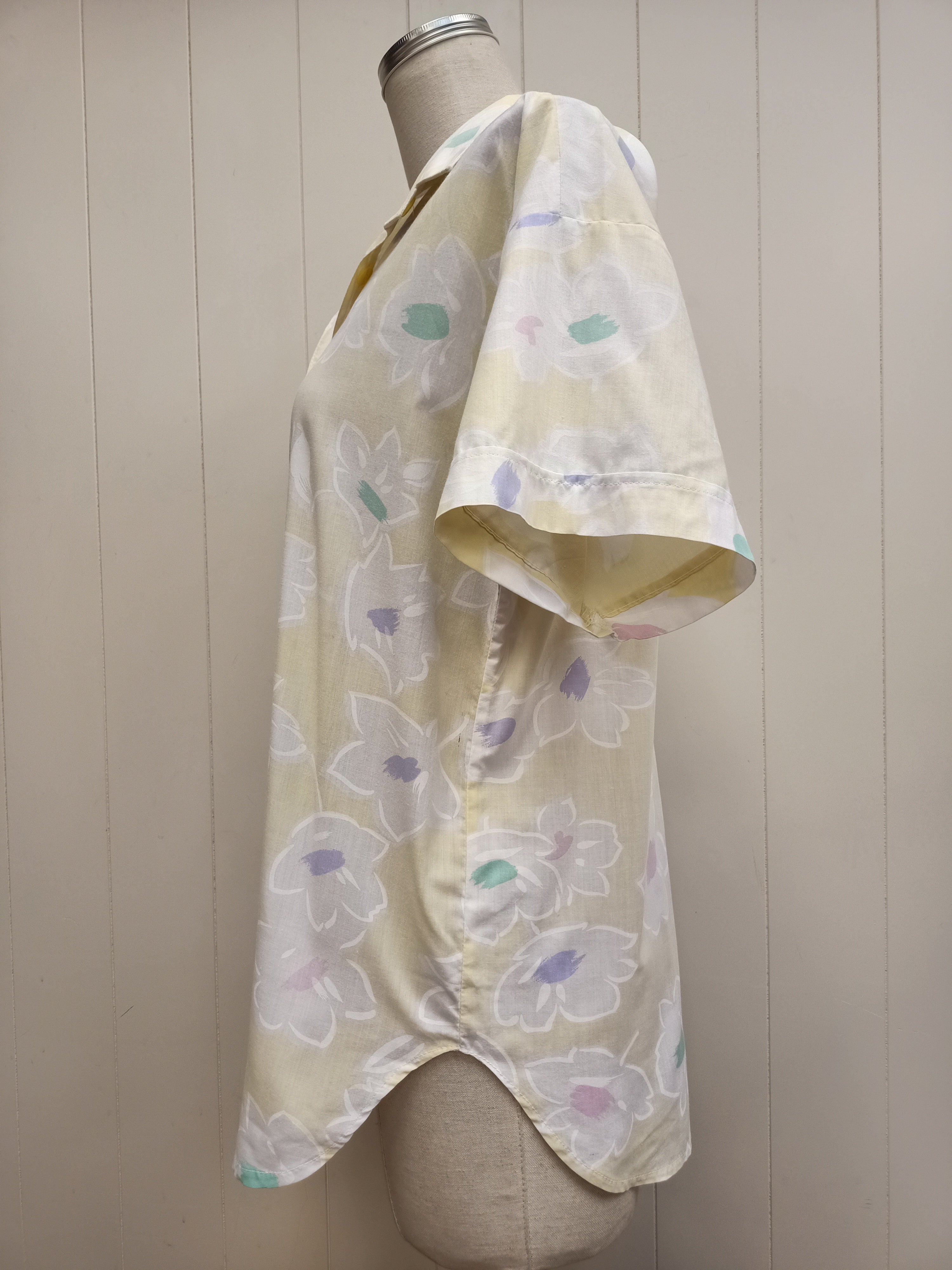 Vintage Yellow Abstract Floral Shirt