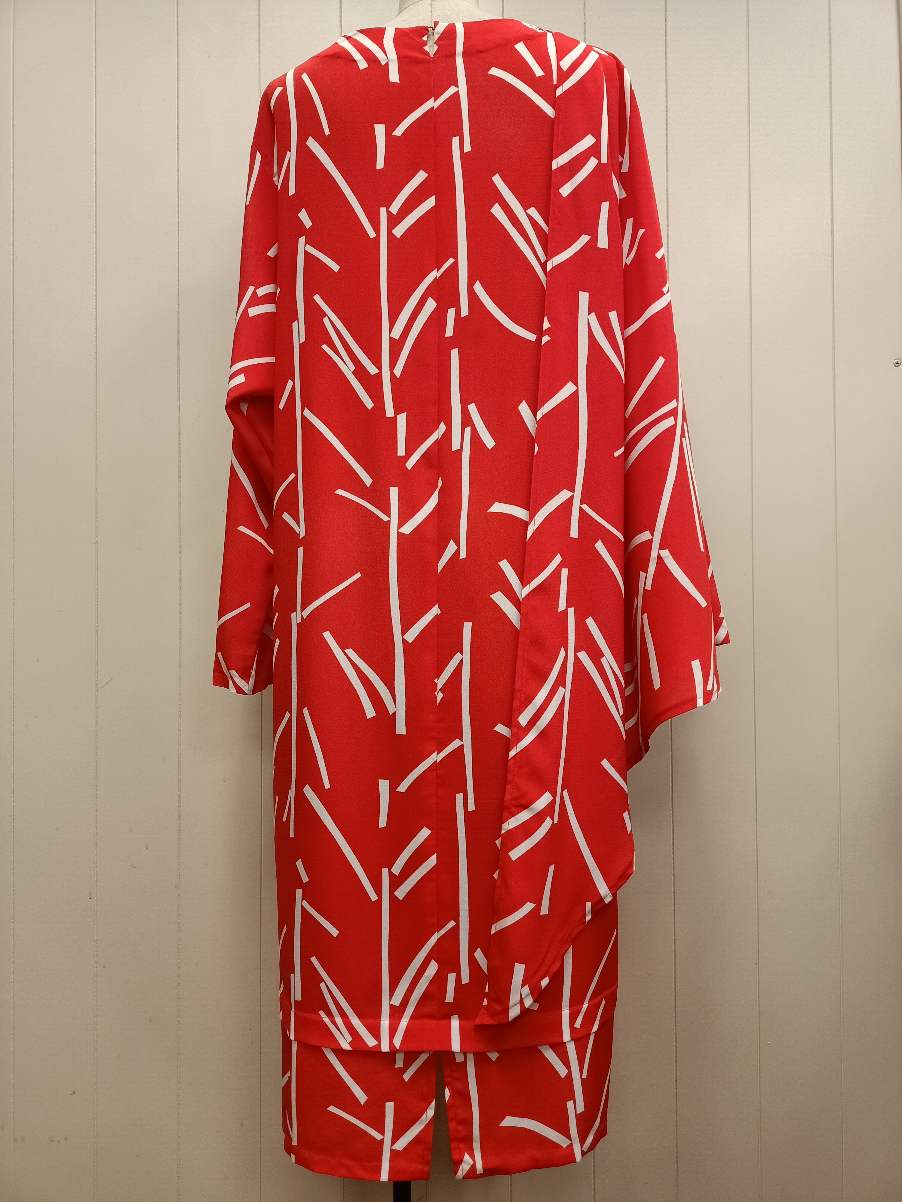 Vintage Red Abstract Dress