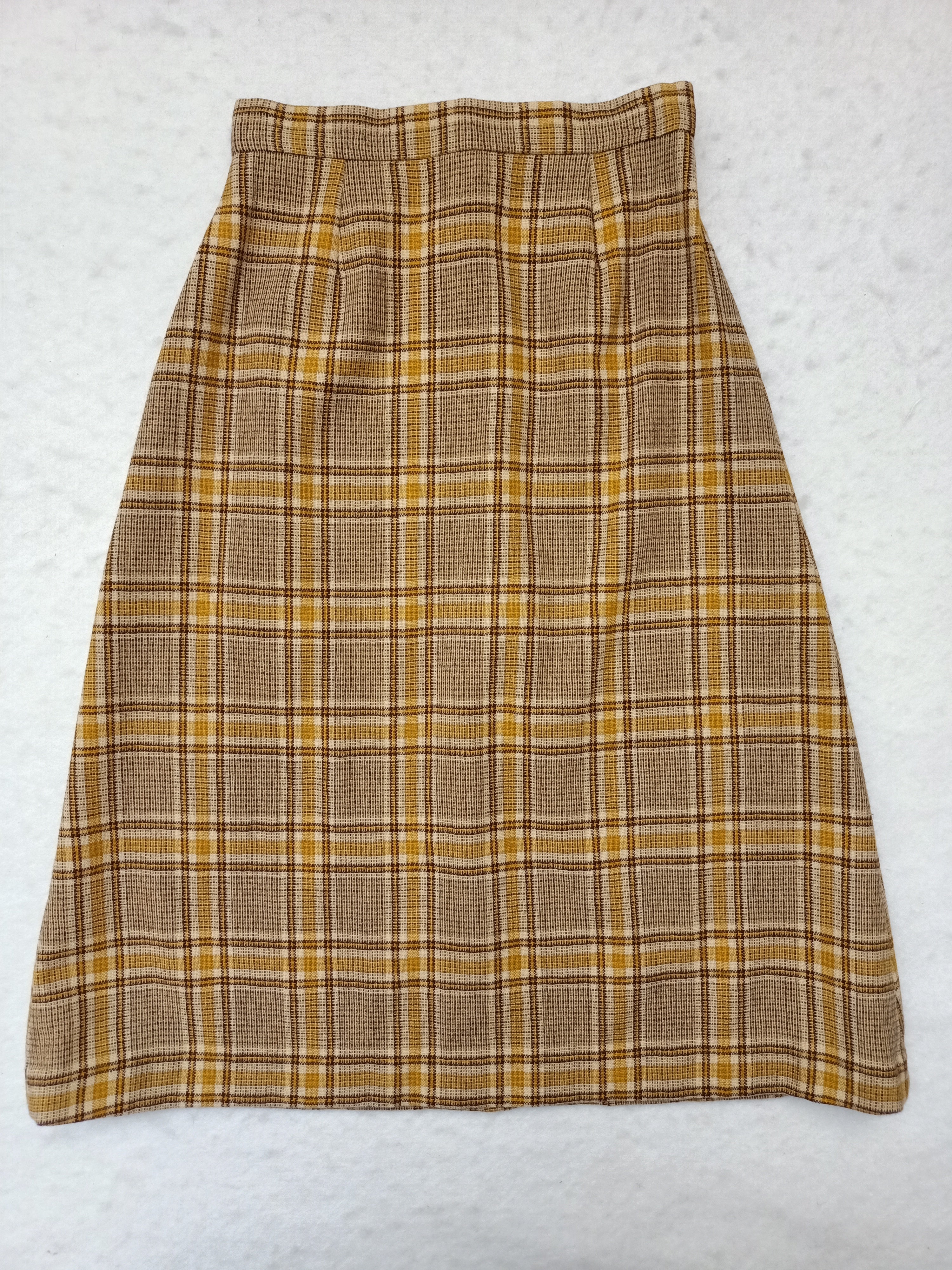 Vintage Mustard Plaid Skirt