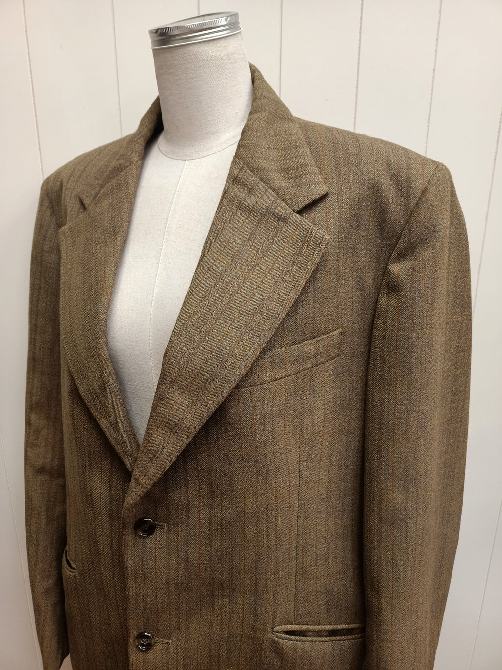 Vintage Mens John Collier Brown Striped Blazer