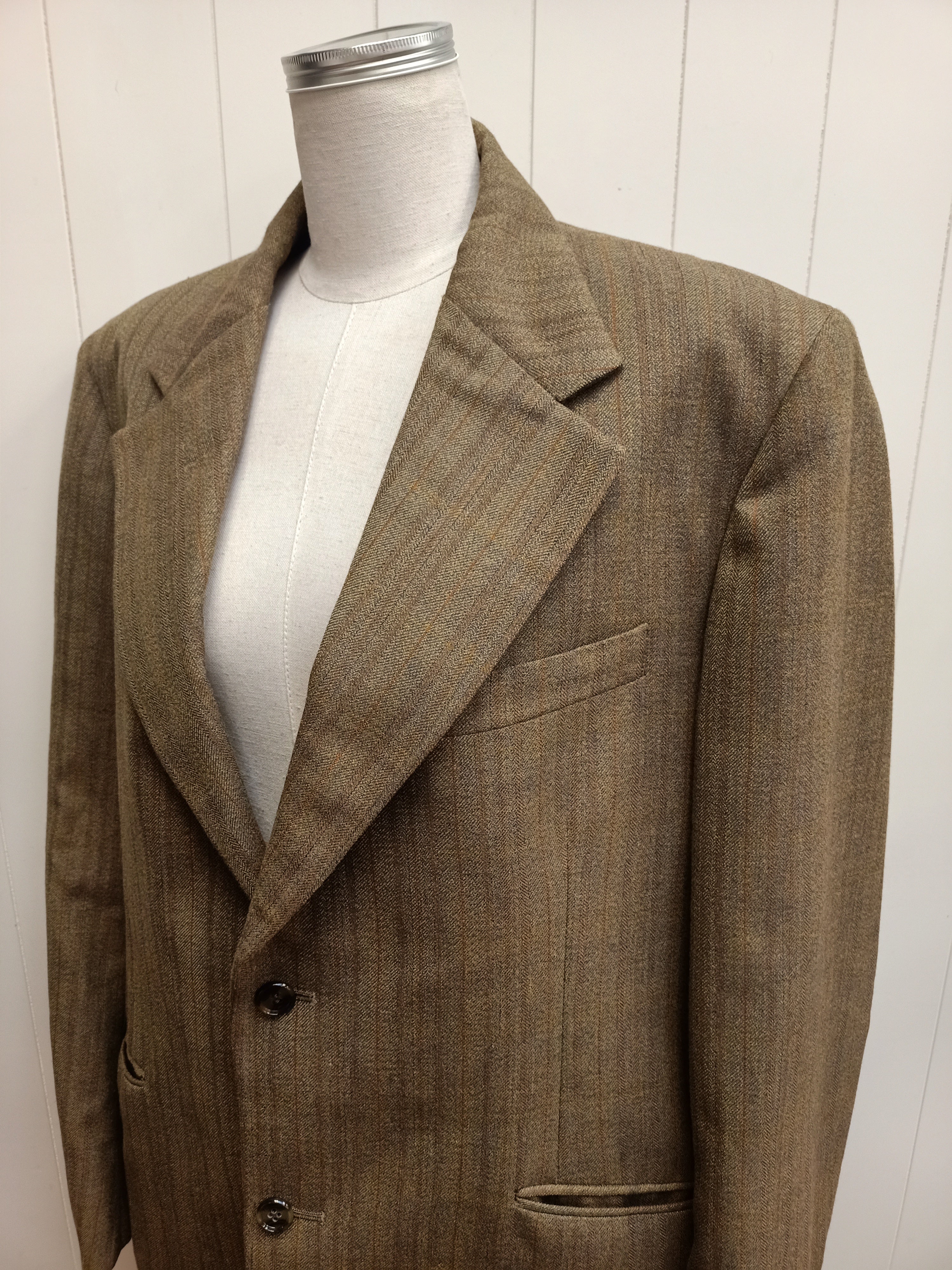 Vintage Mens John Collier Brown Striped Blazer