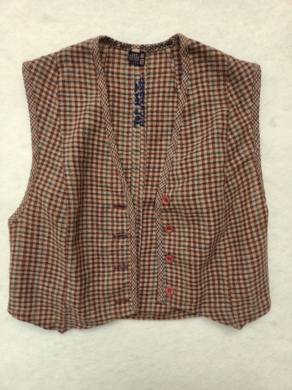Vintage Wool Checkered Vest Shirt