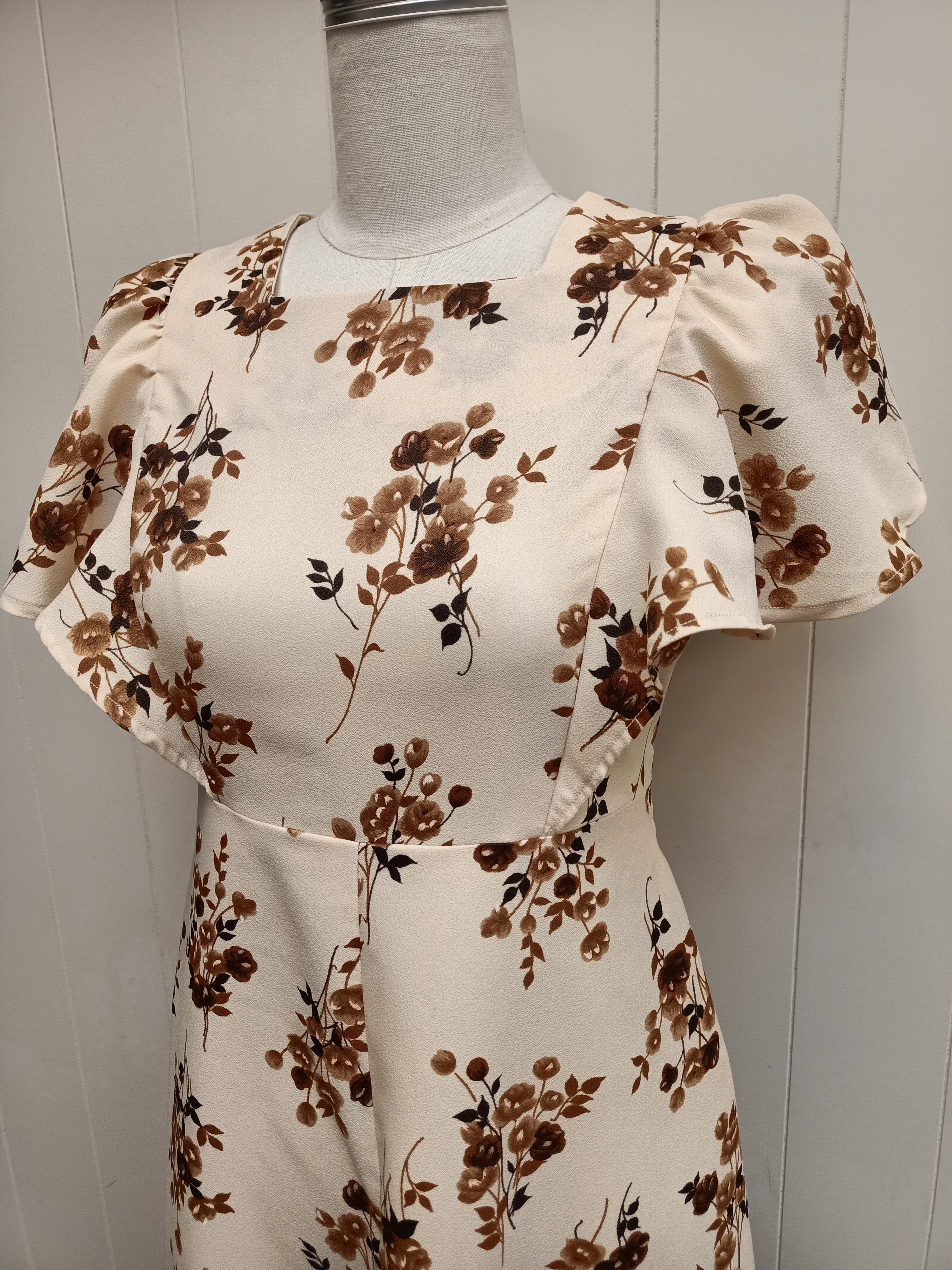 Vintage Cream Floral Dress