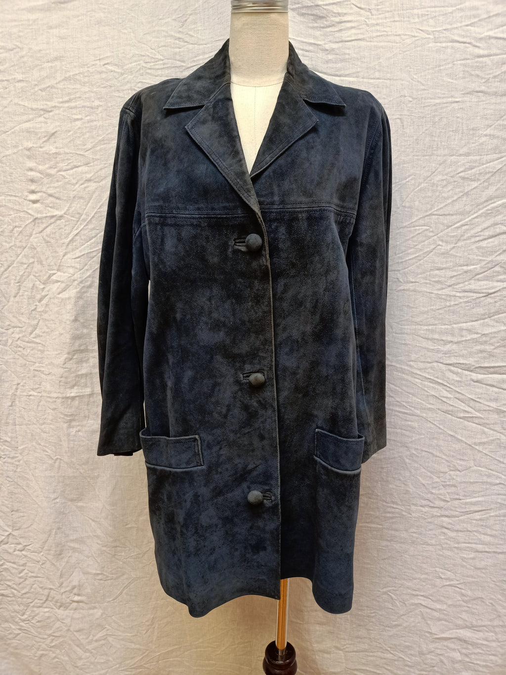 Vintage Navy Suede Jacket