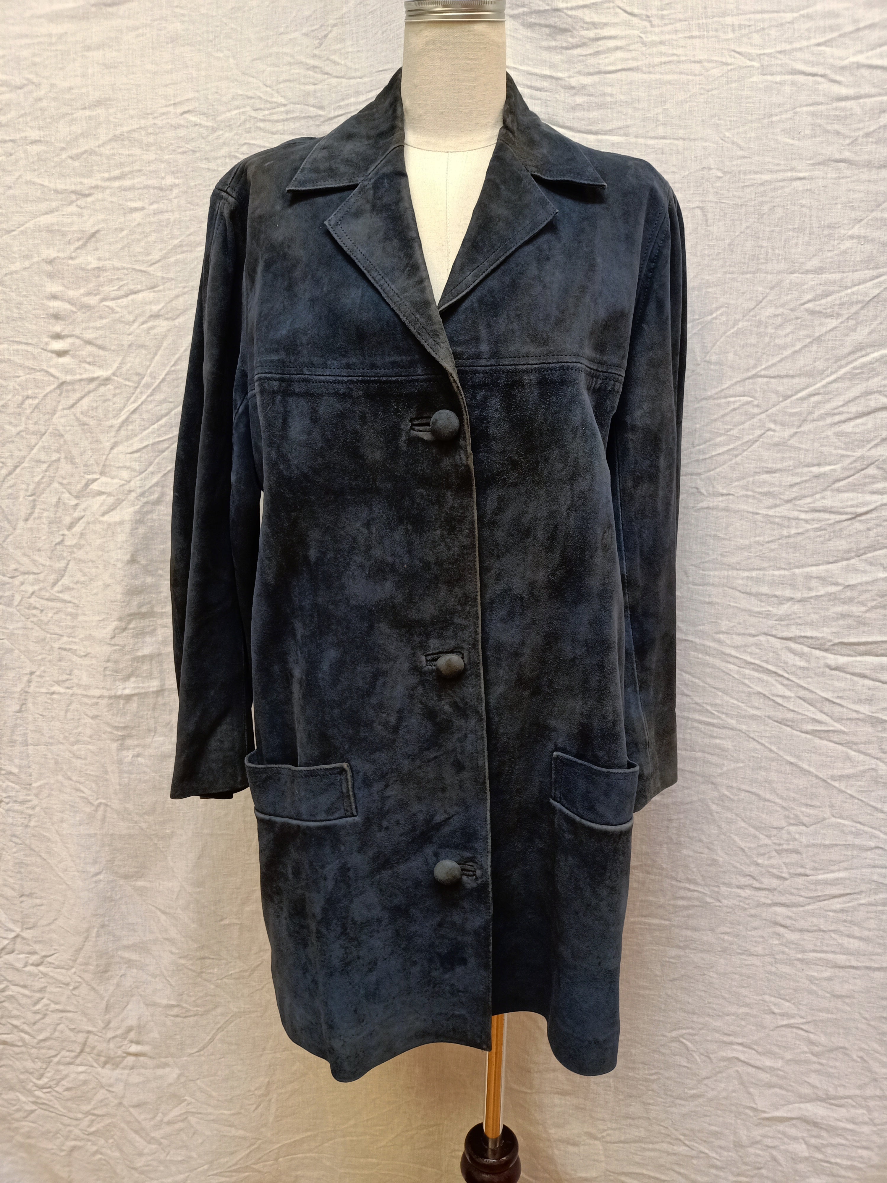 Vintage Navy Suede Jacket