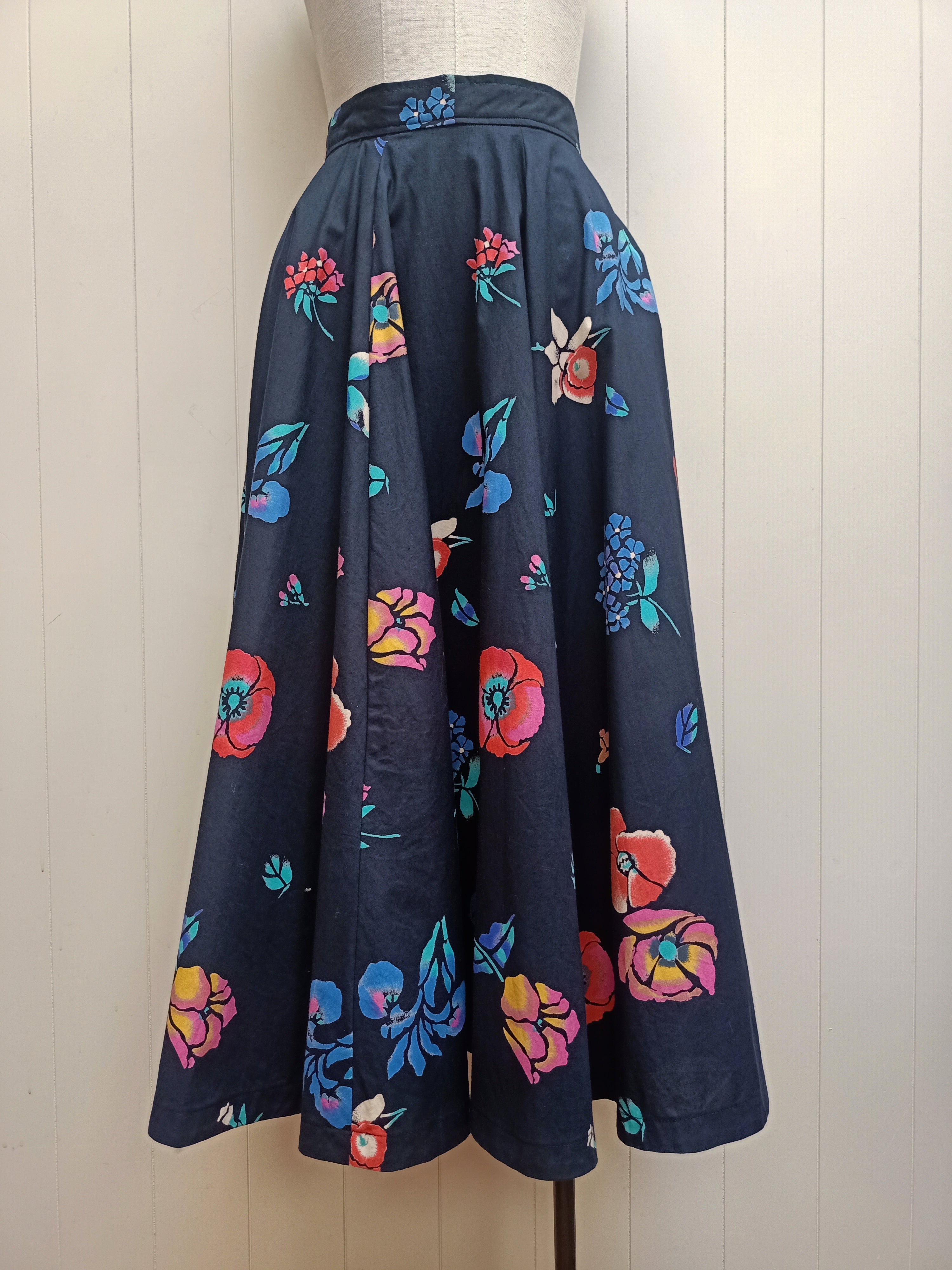 Vintage Floral Full Skirt