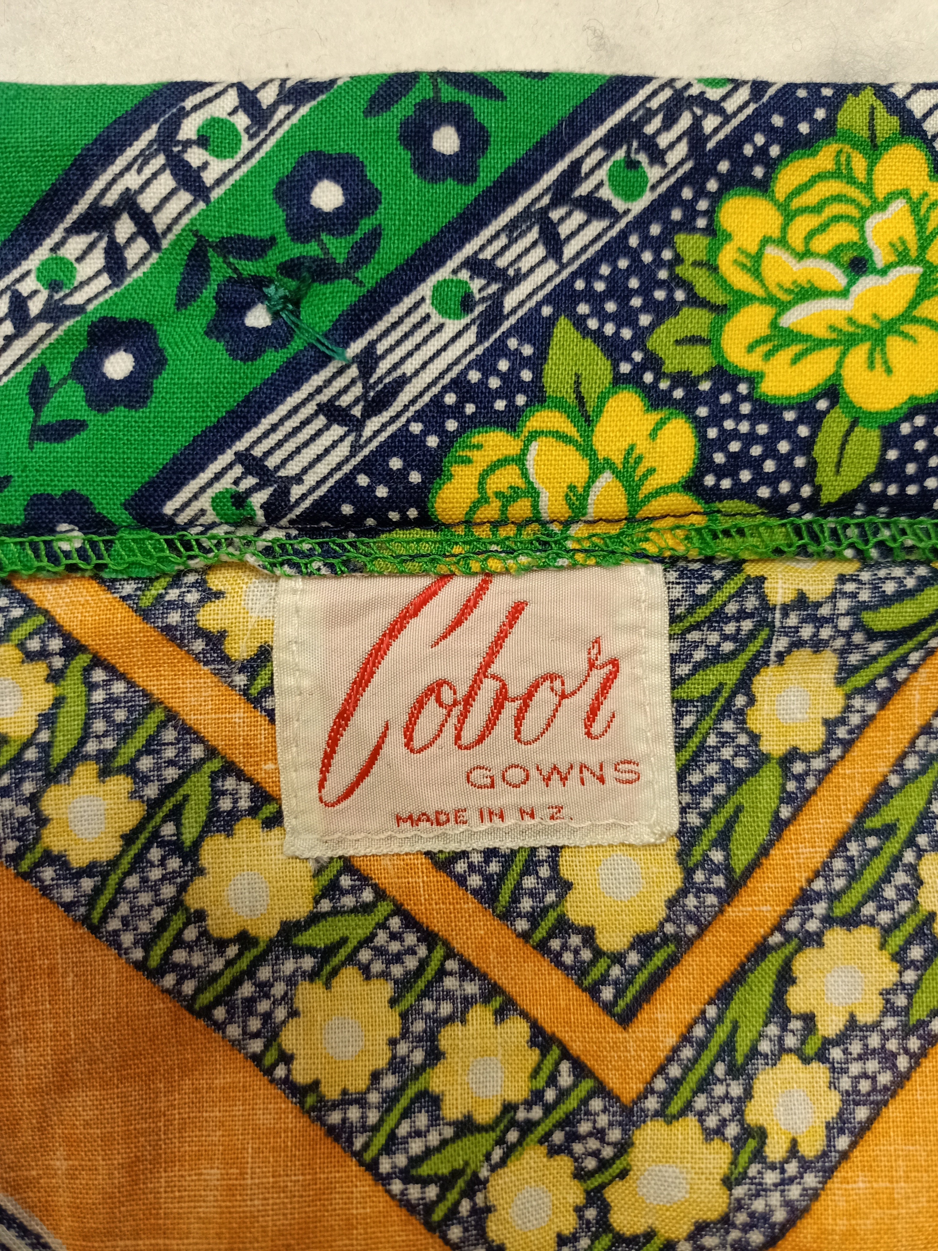 Vintage Cobor Gowns Panel Print Skirt
