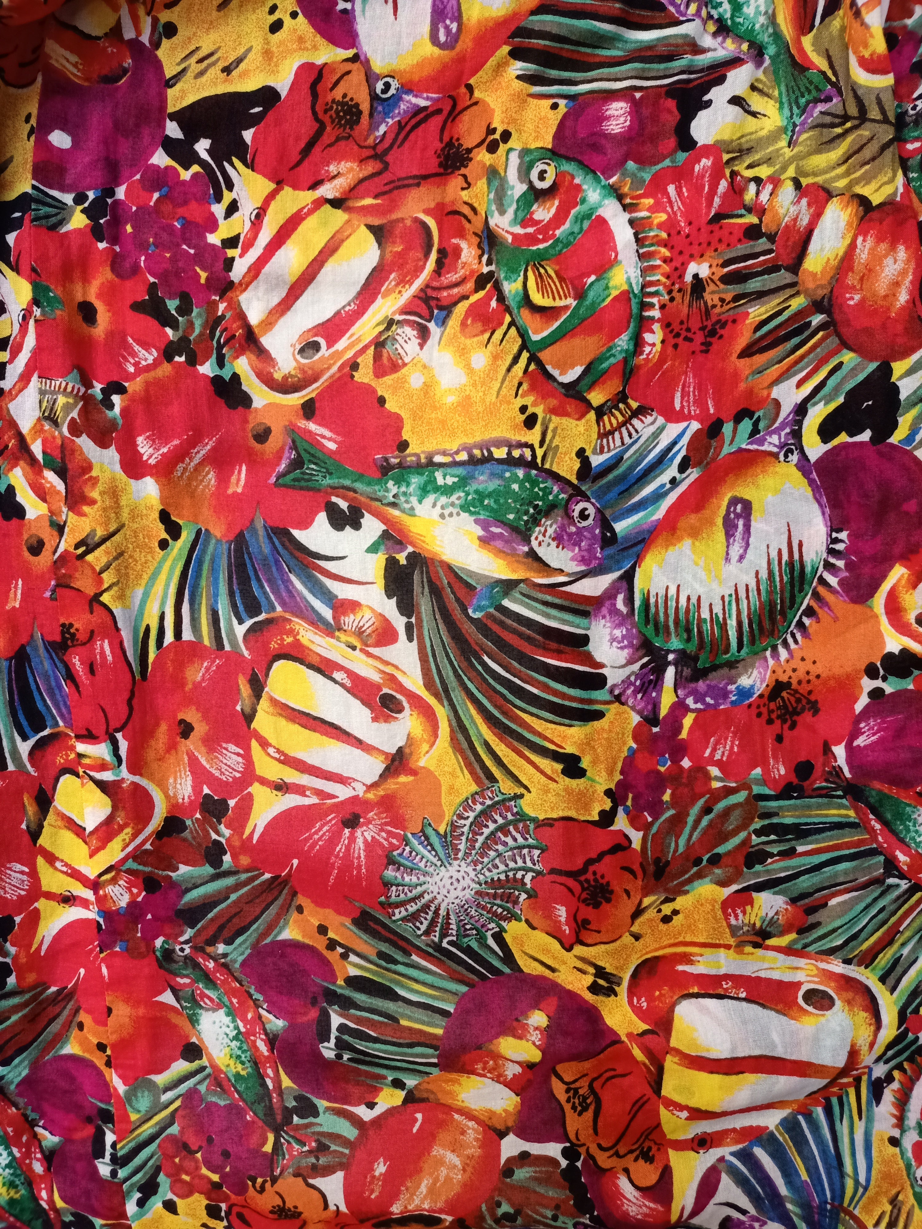 Retro Fish Patterned Skirt