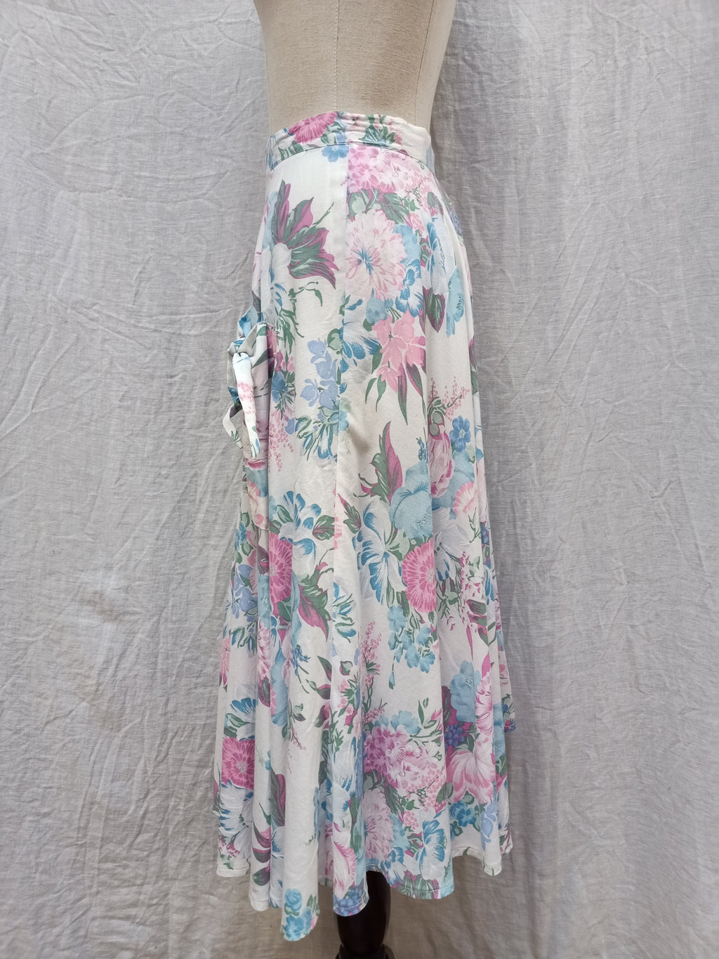 Retro Floral Button Up Skirt