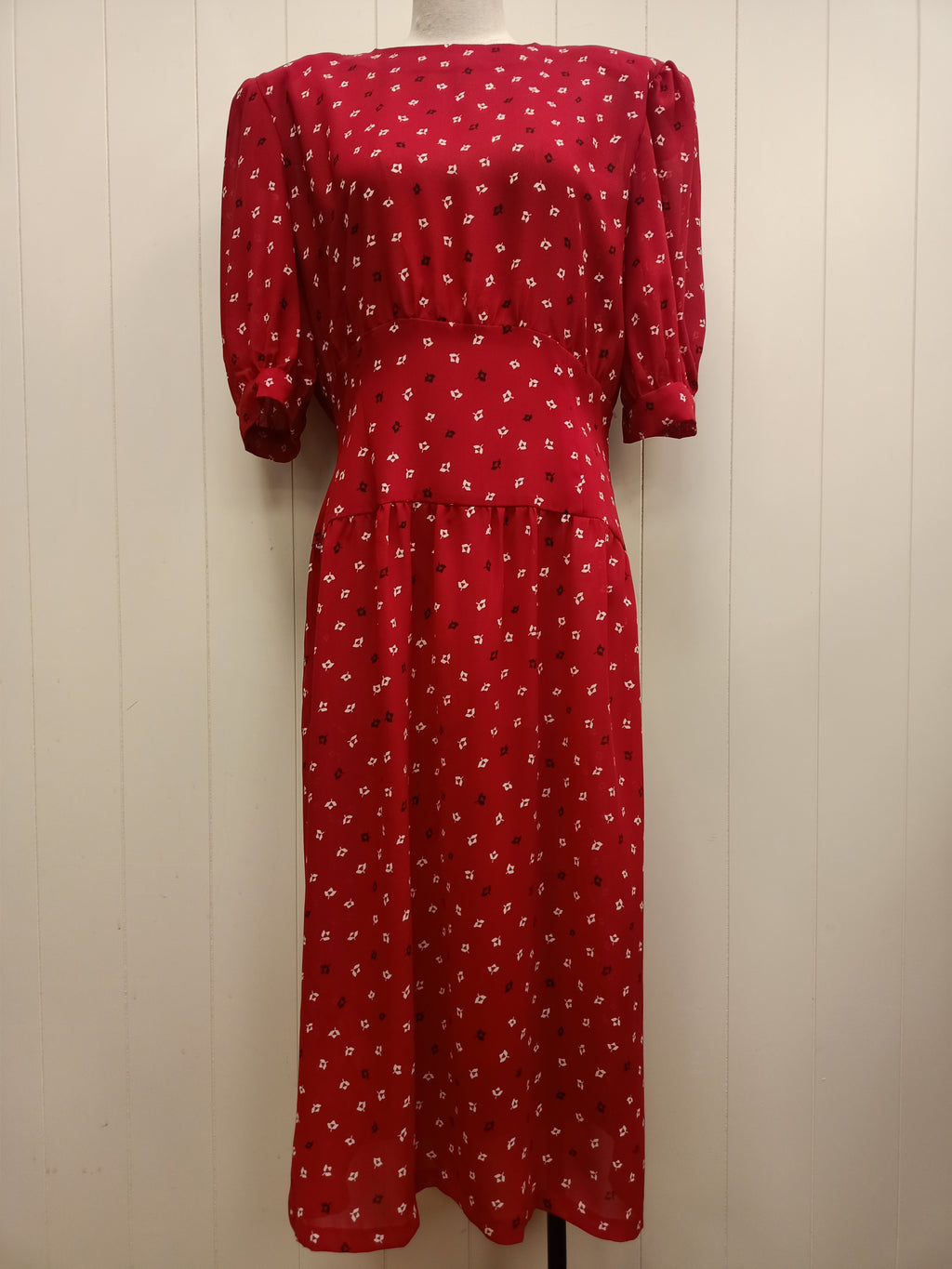 Vintage Leaf Chiffon Dress