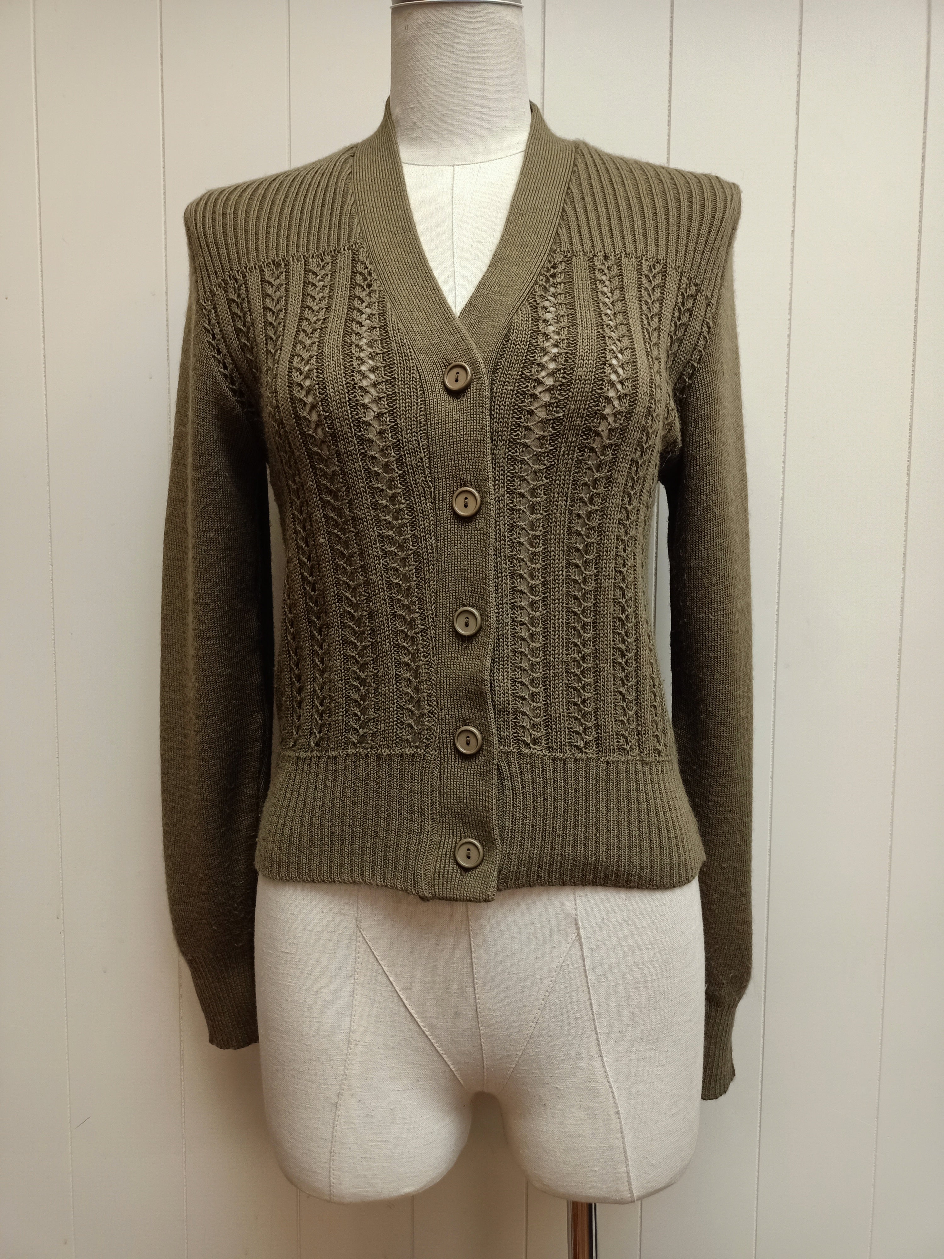 Vintage Green Lace Knit Cardigan