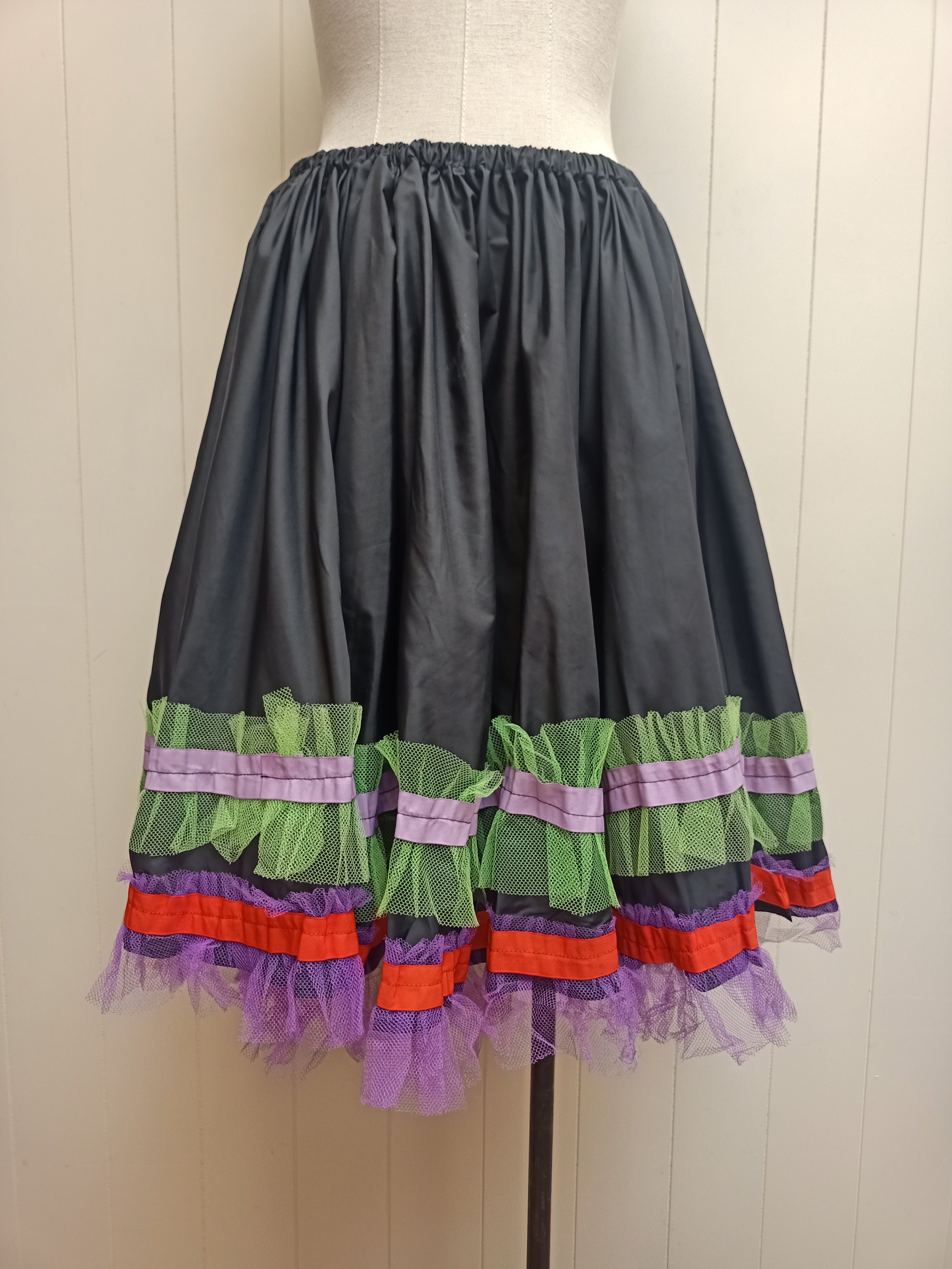Vintage Black and Neon Skirt