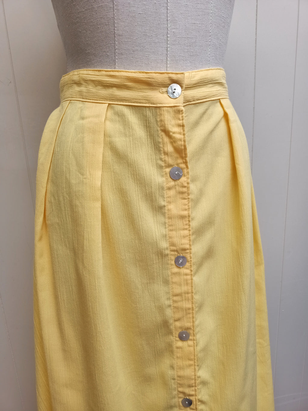 Vintage Yellow Button Up Skirt