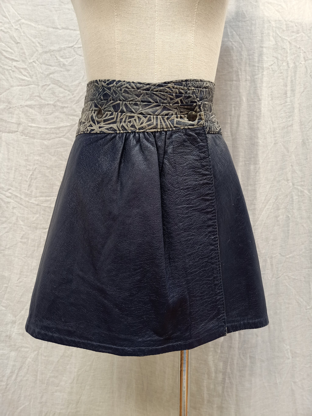 Retro Leather Mini Skirt