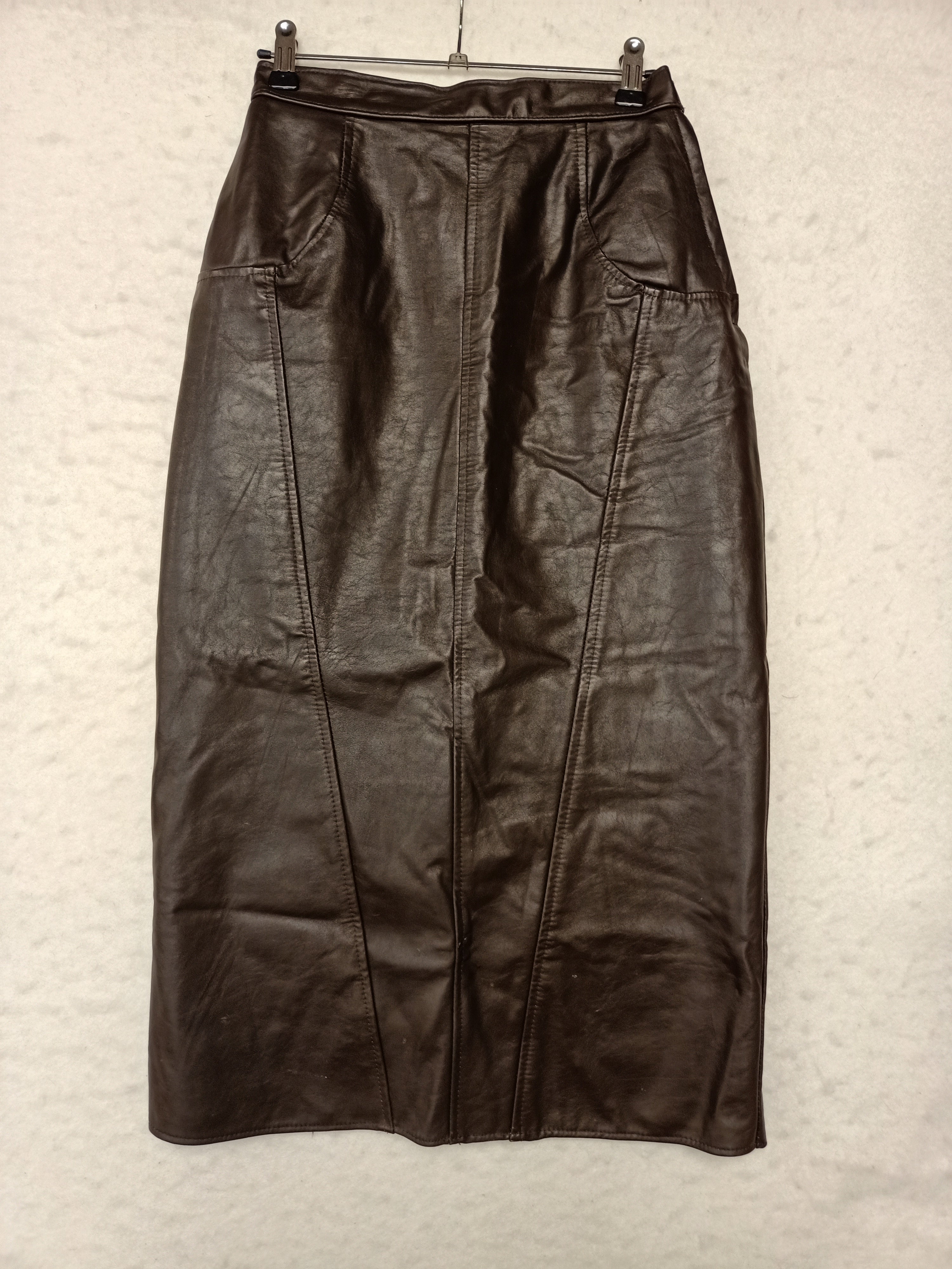 Vintage Genuine Leather Brown Skirt