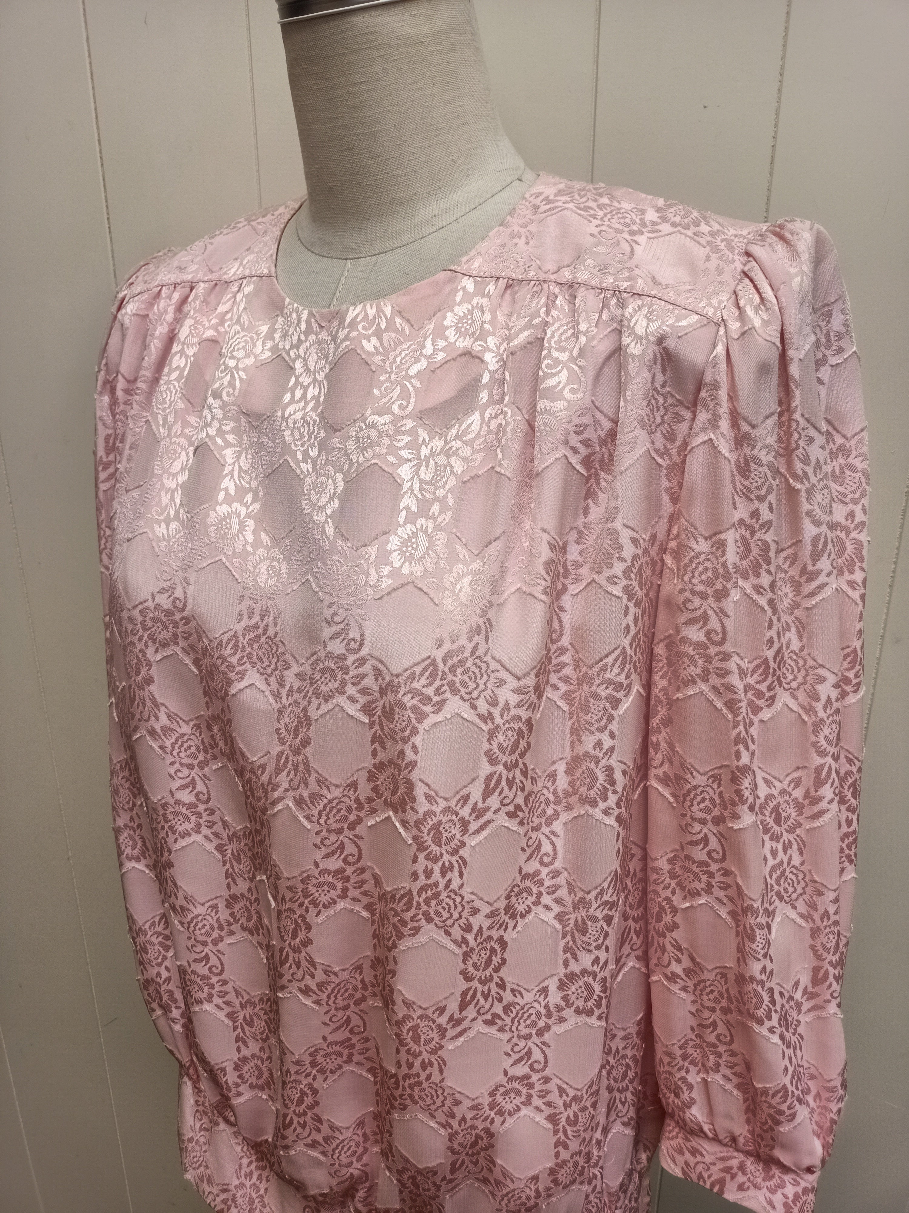 Vintage Pink Jacquard Satin Co-Ord Set