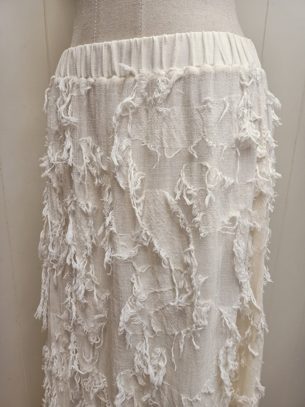 Frayed Cotton Skirt