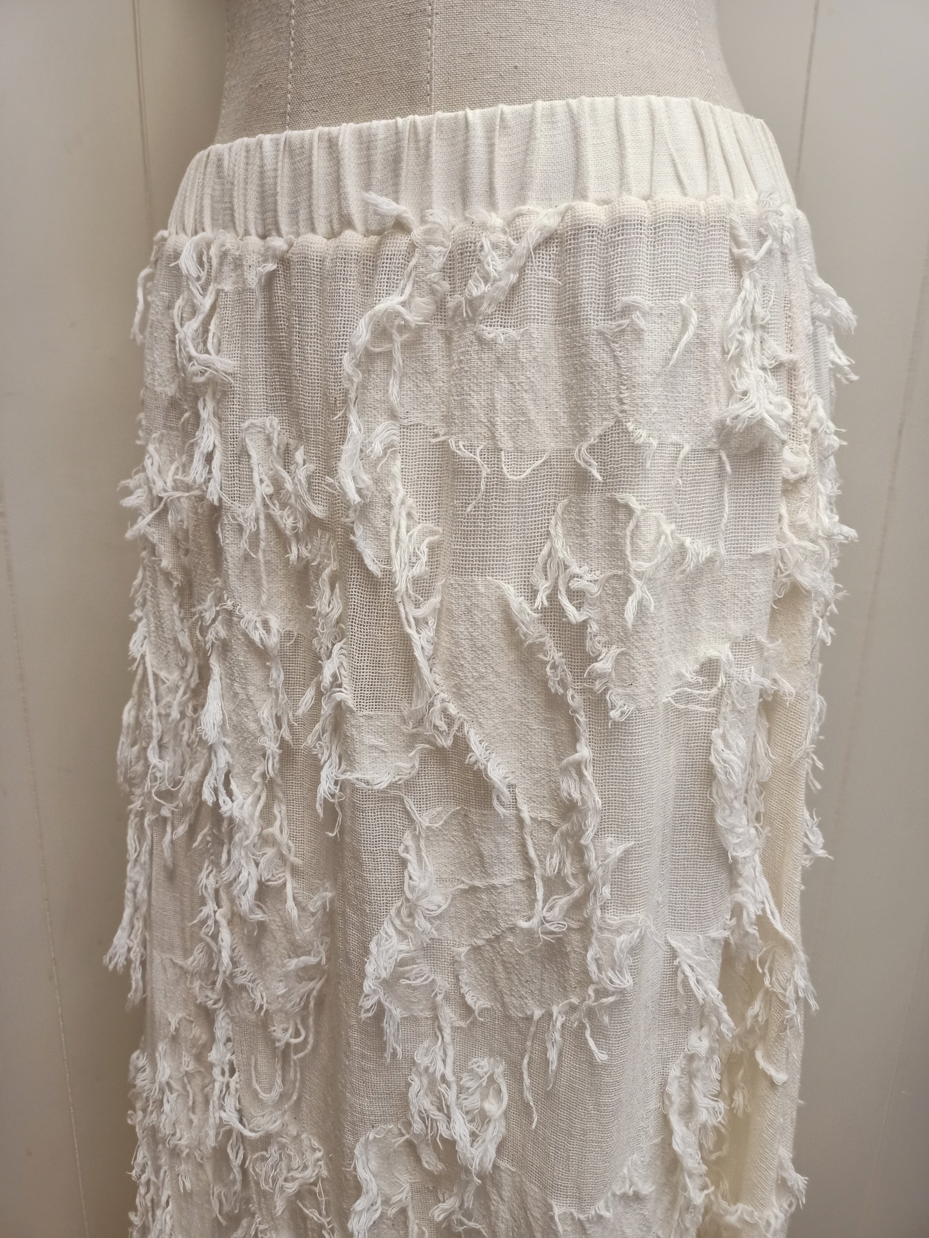 Frayed Cotton Skirt