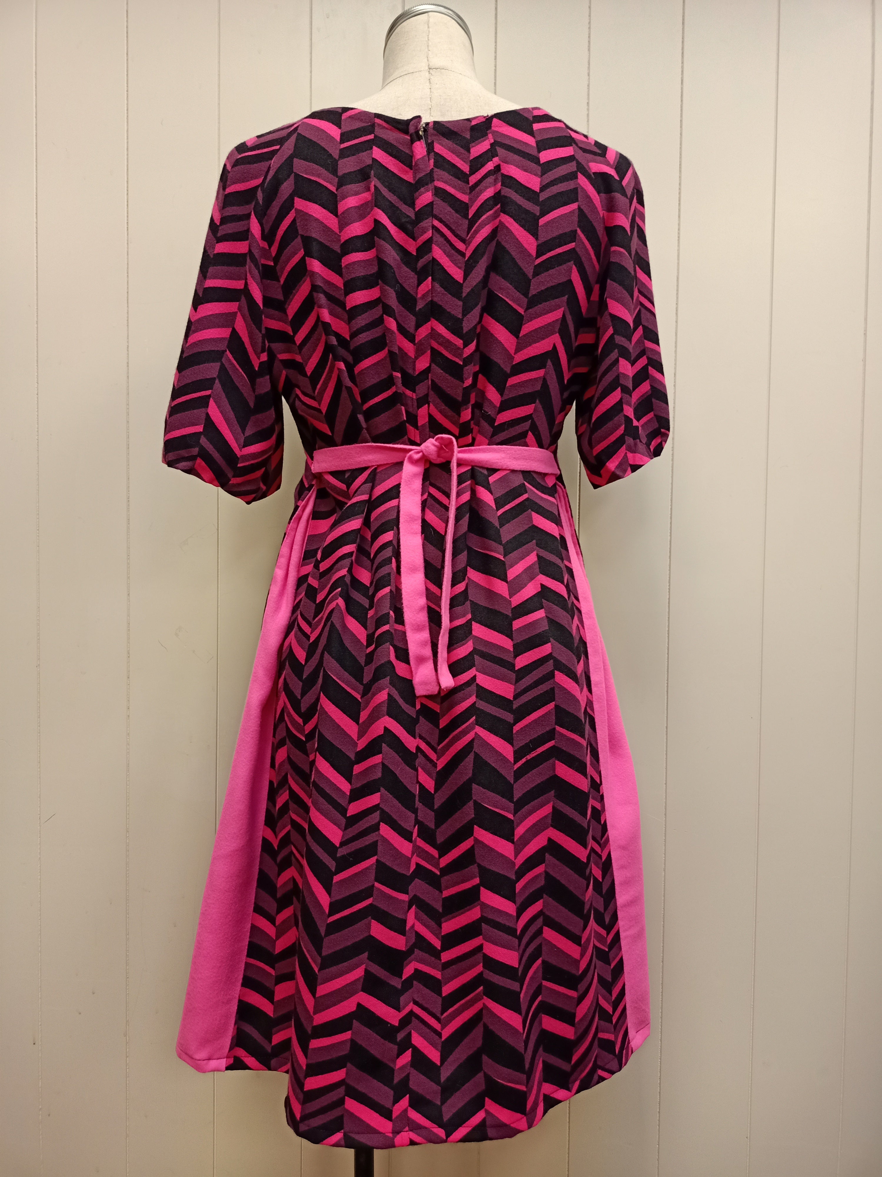 Vintage Asymmetric Chevron Dress