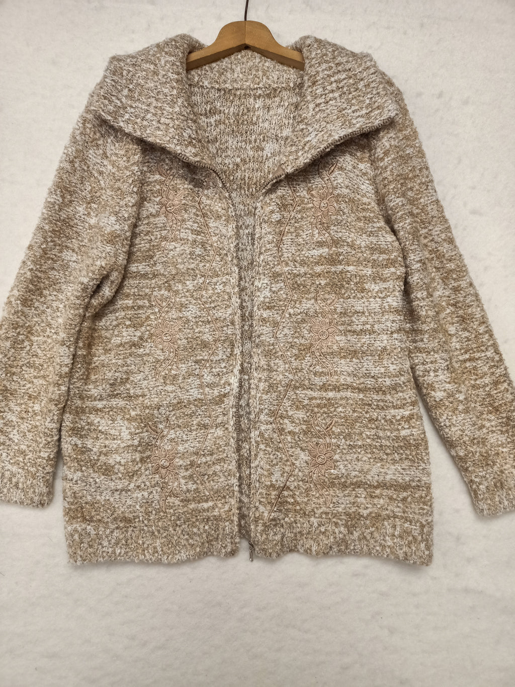 Vintage Embroidered Boucle Cardigan