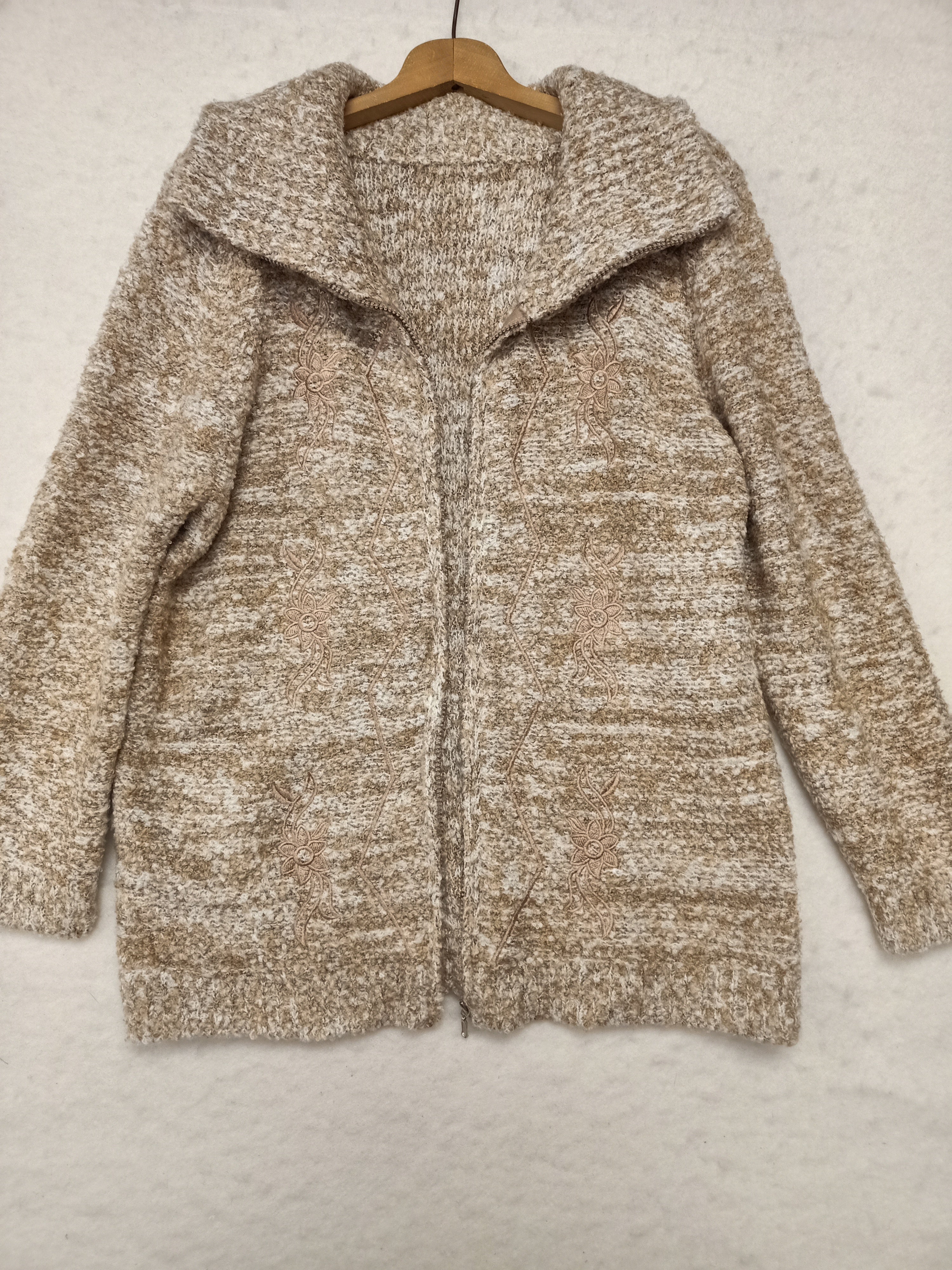 Vintage Embroidered Boucle Cardigan