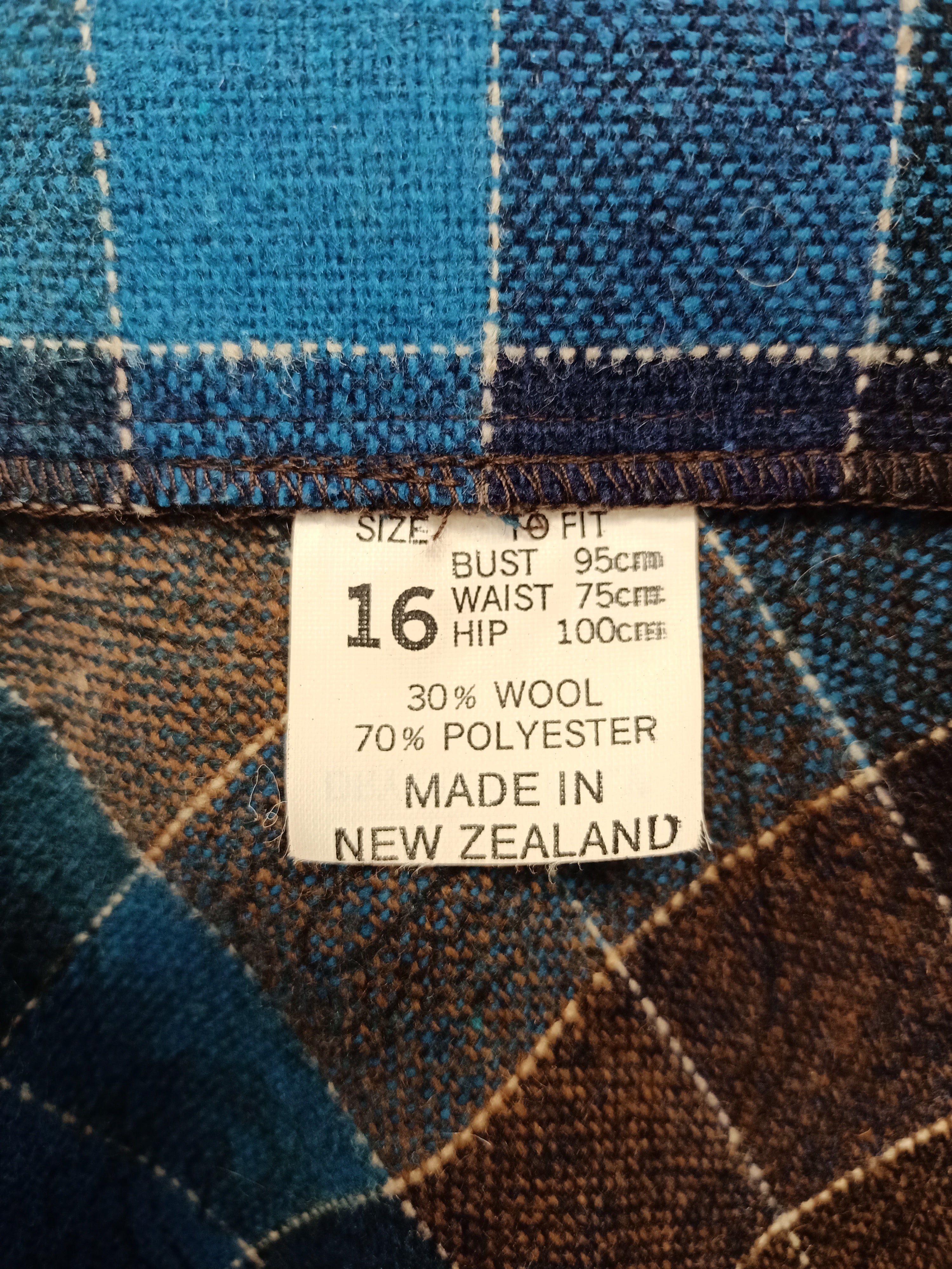 Vintage Blue and Brown Plaid Skirt