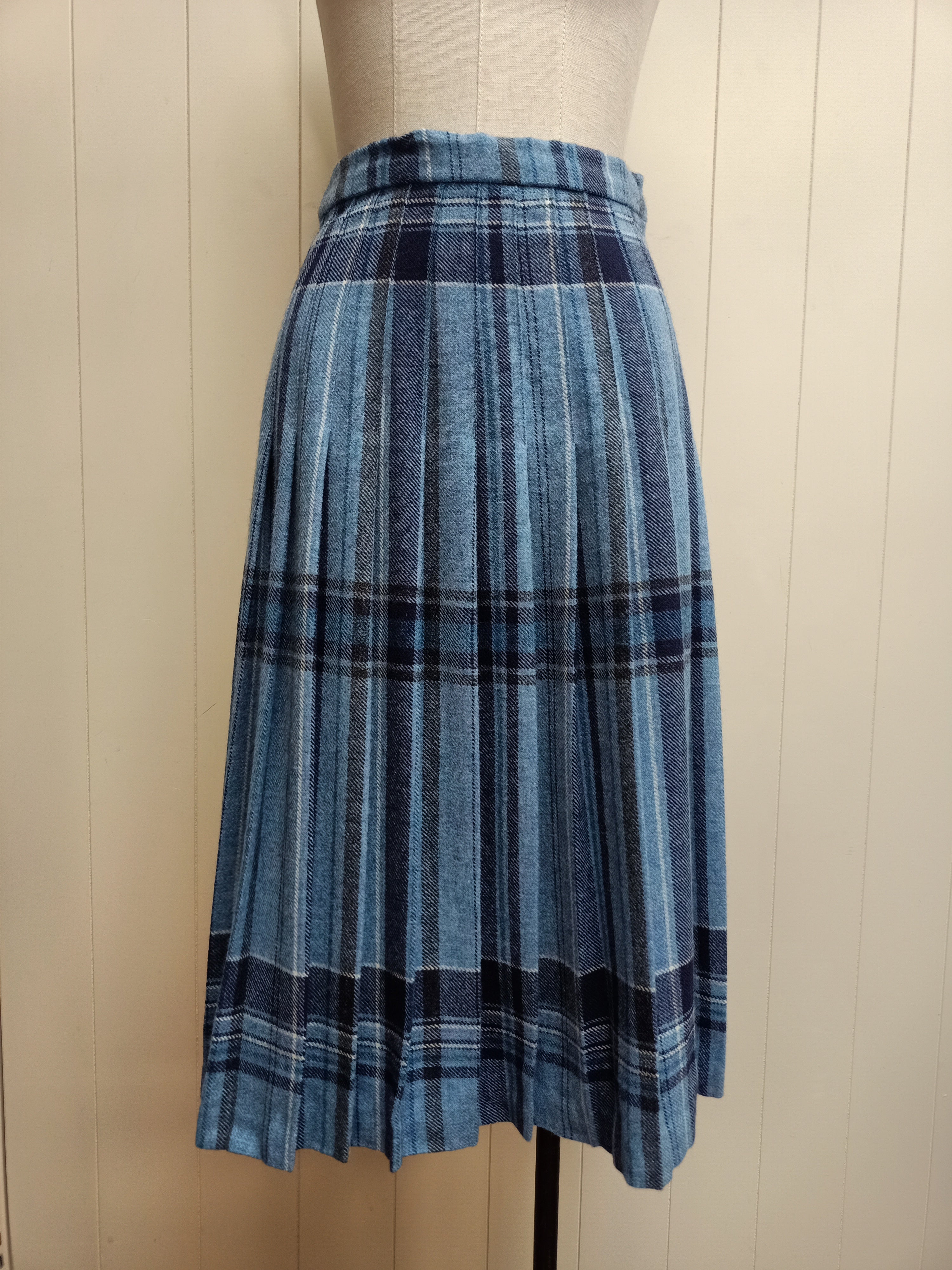 Vintage Dunedin Blue Plaid Skirt