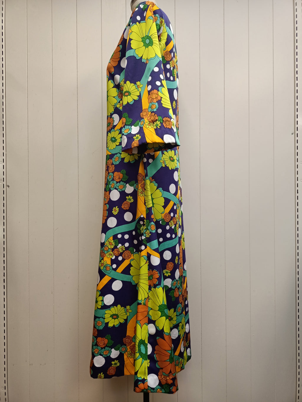 Vintage Floral Polka Dot Dress