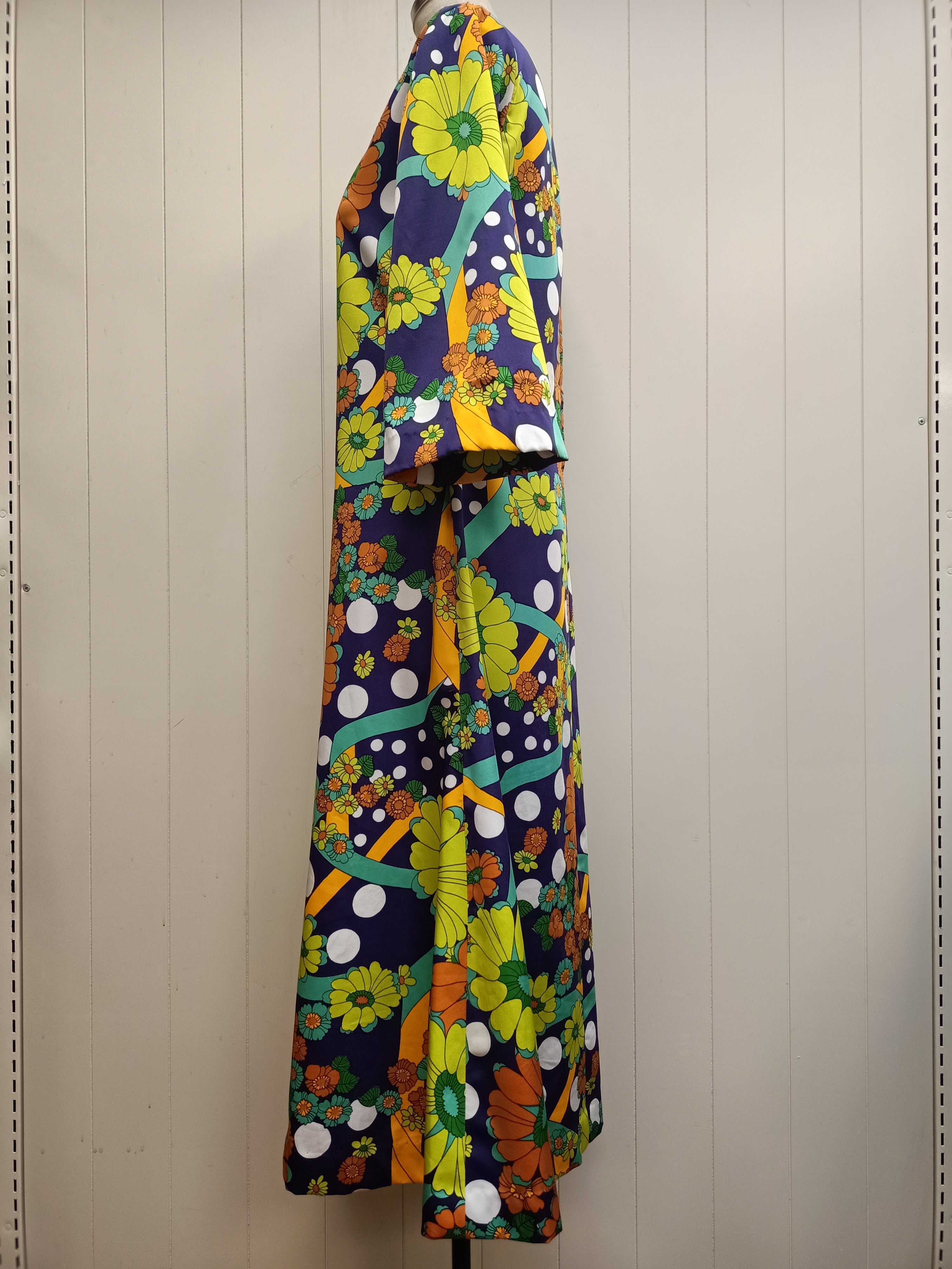 Vintage Floral Polka Dot Dress