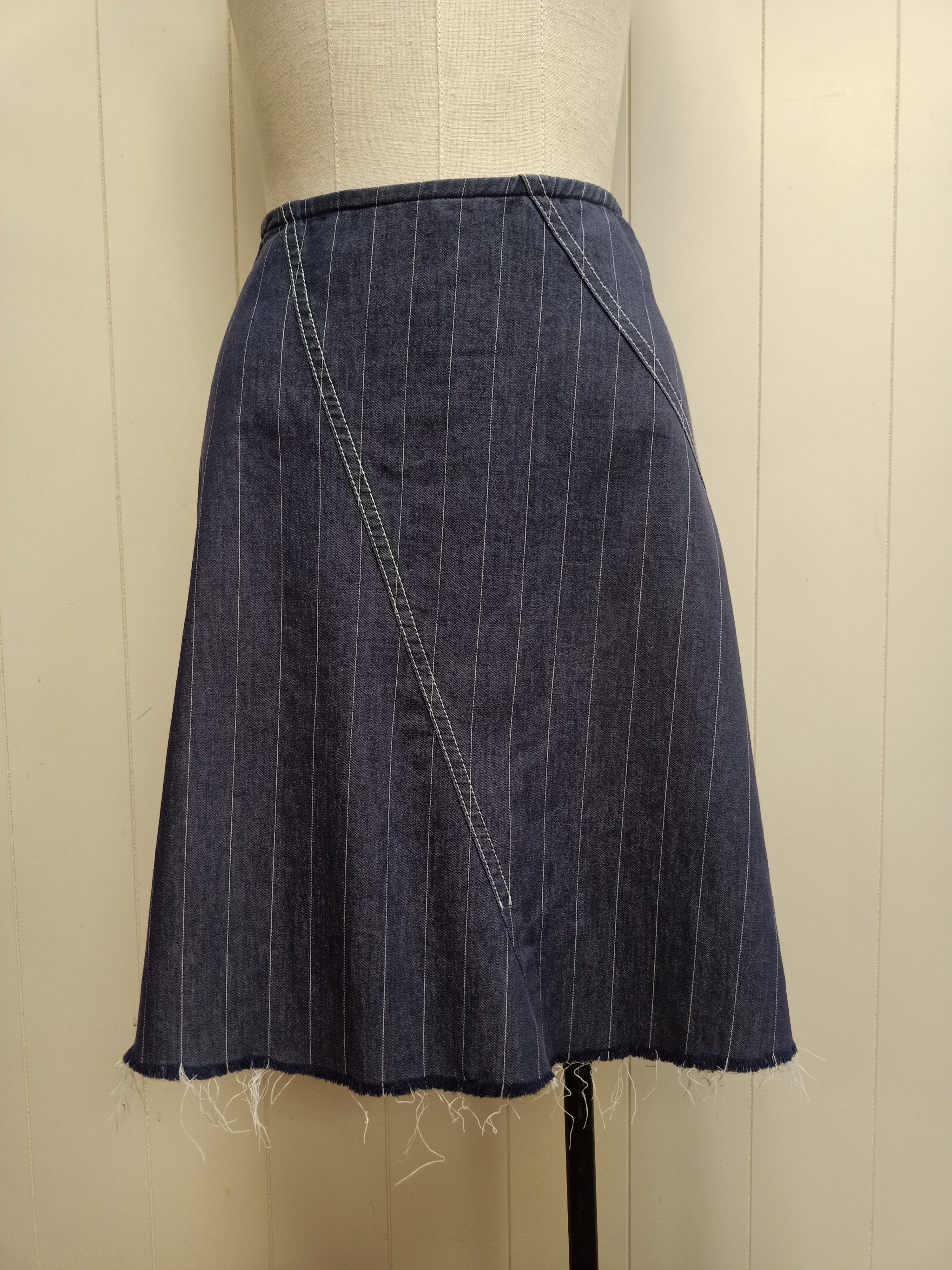 G2 George Gross Assymetric Pinstripe Skirt