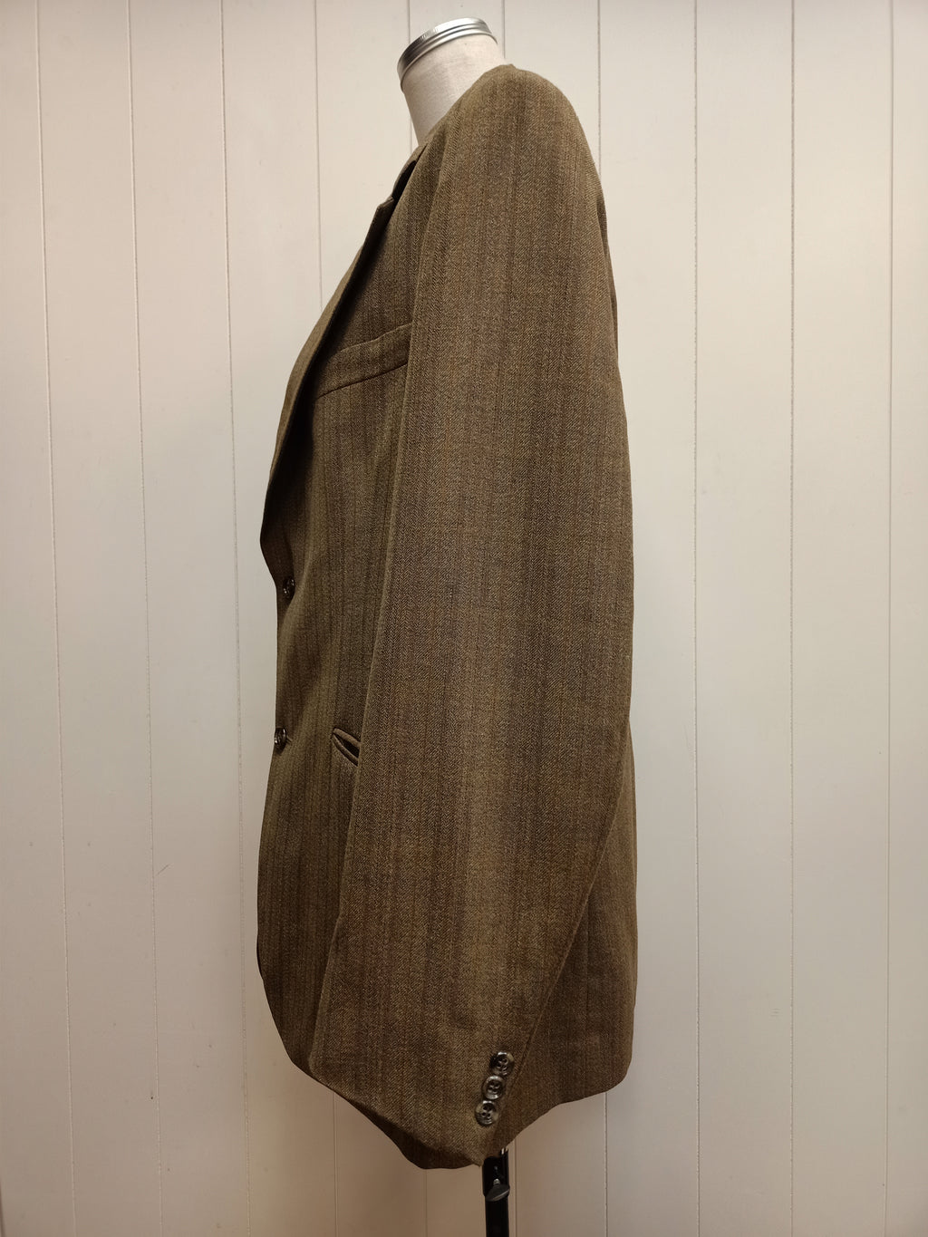 Vintage Mens John Collier Brown Striped Blazer