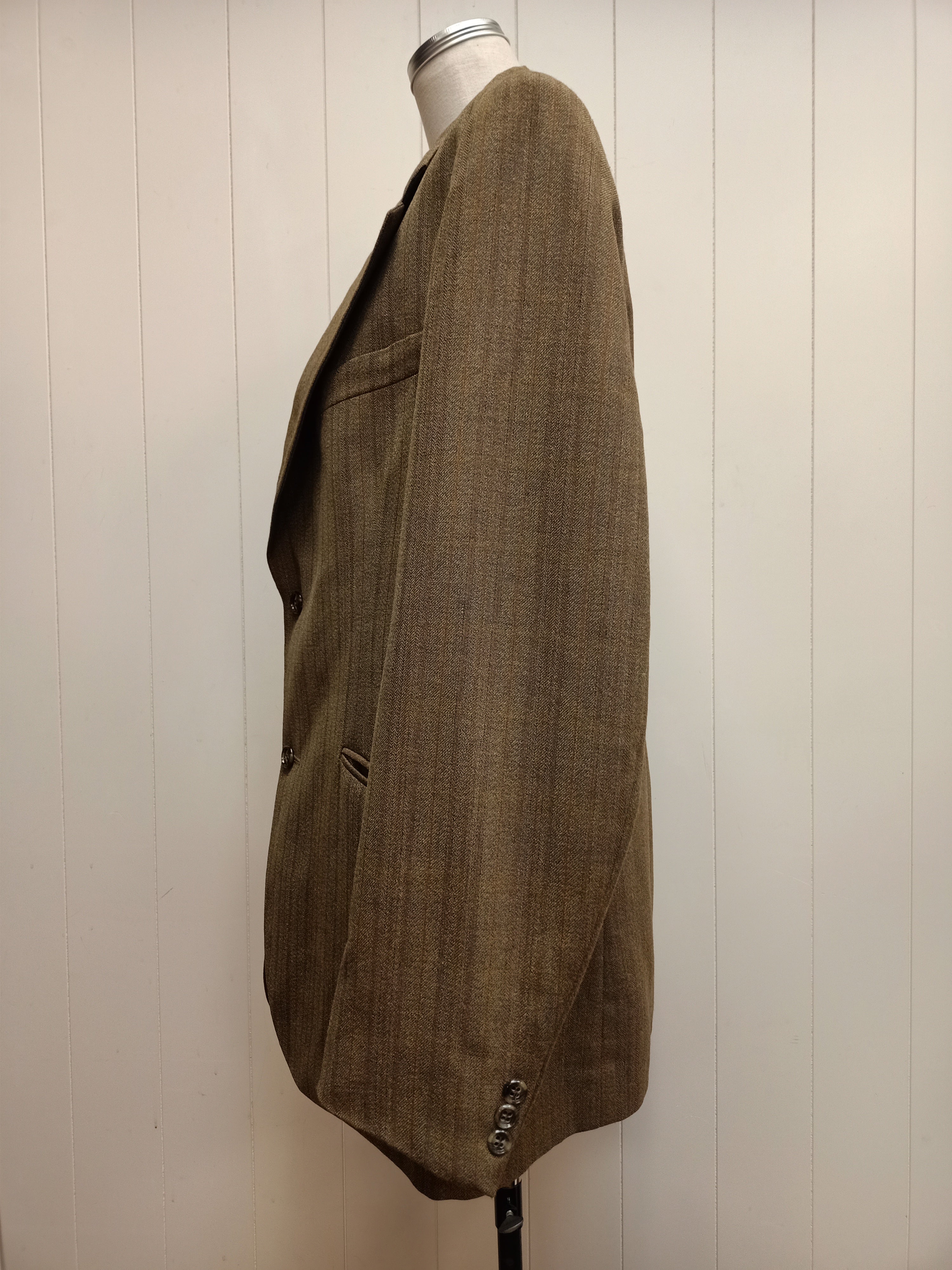 Vintage Mens John Collier Brown Striped Blazer