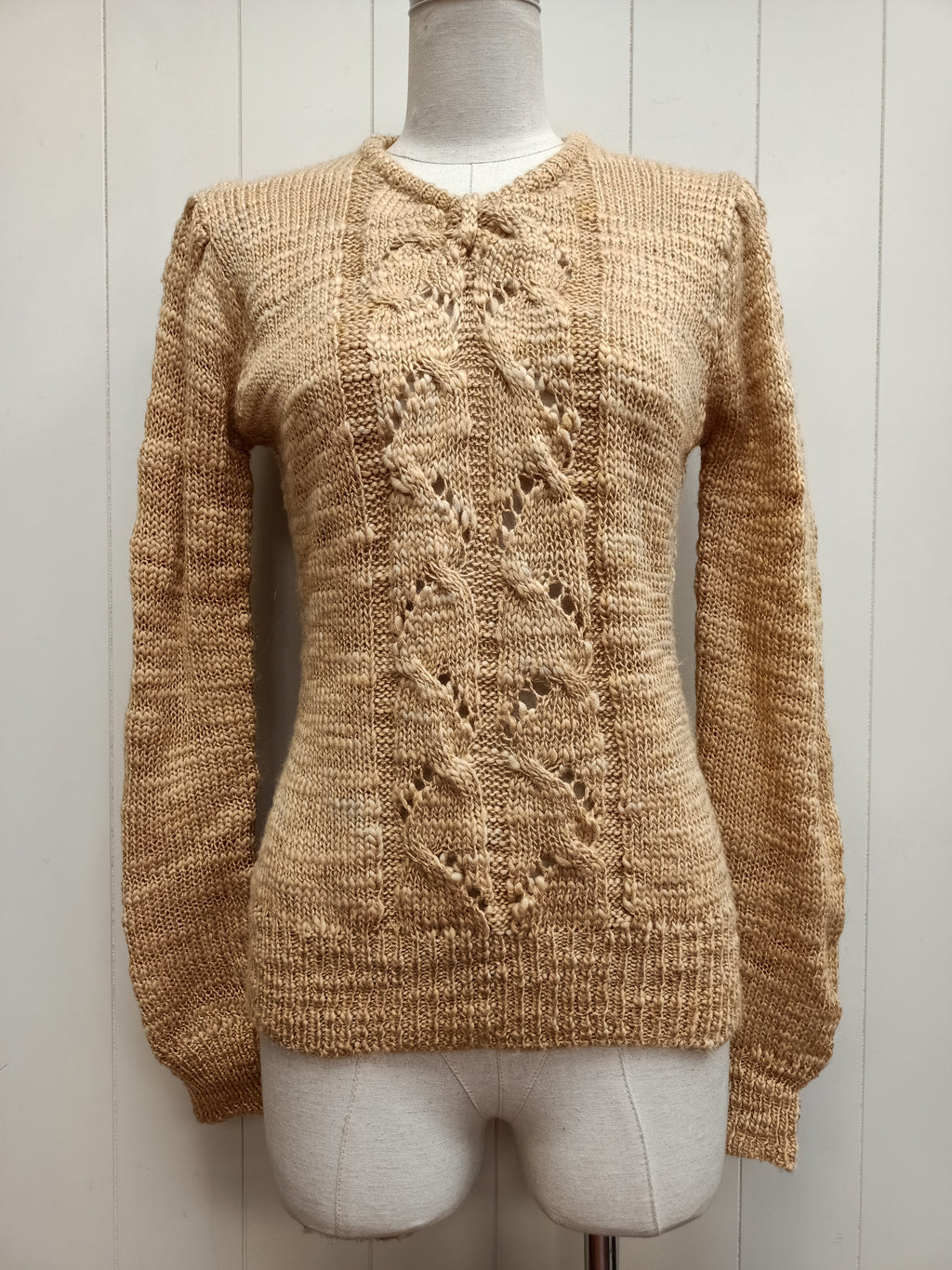 Vintage Slub Cable Knit Sweater